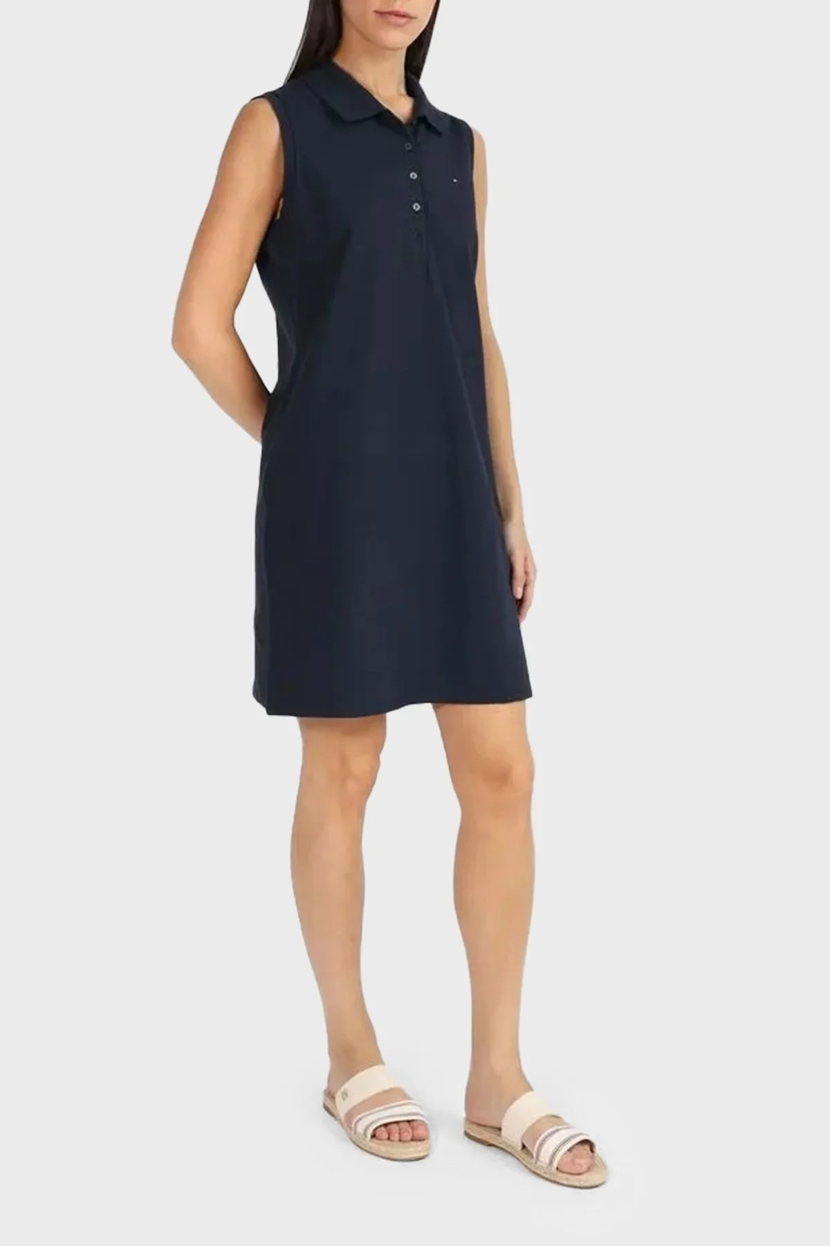 Tommy Hilfiger Logolu Düz Espadril Bayan Sandalet FW0FW08055 0K9 BEJ - 2