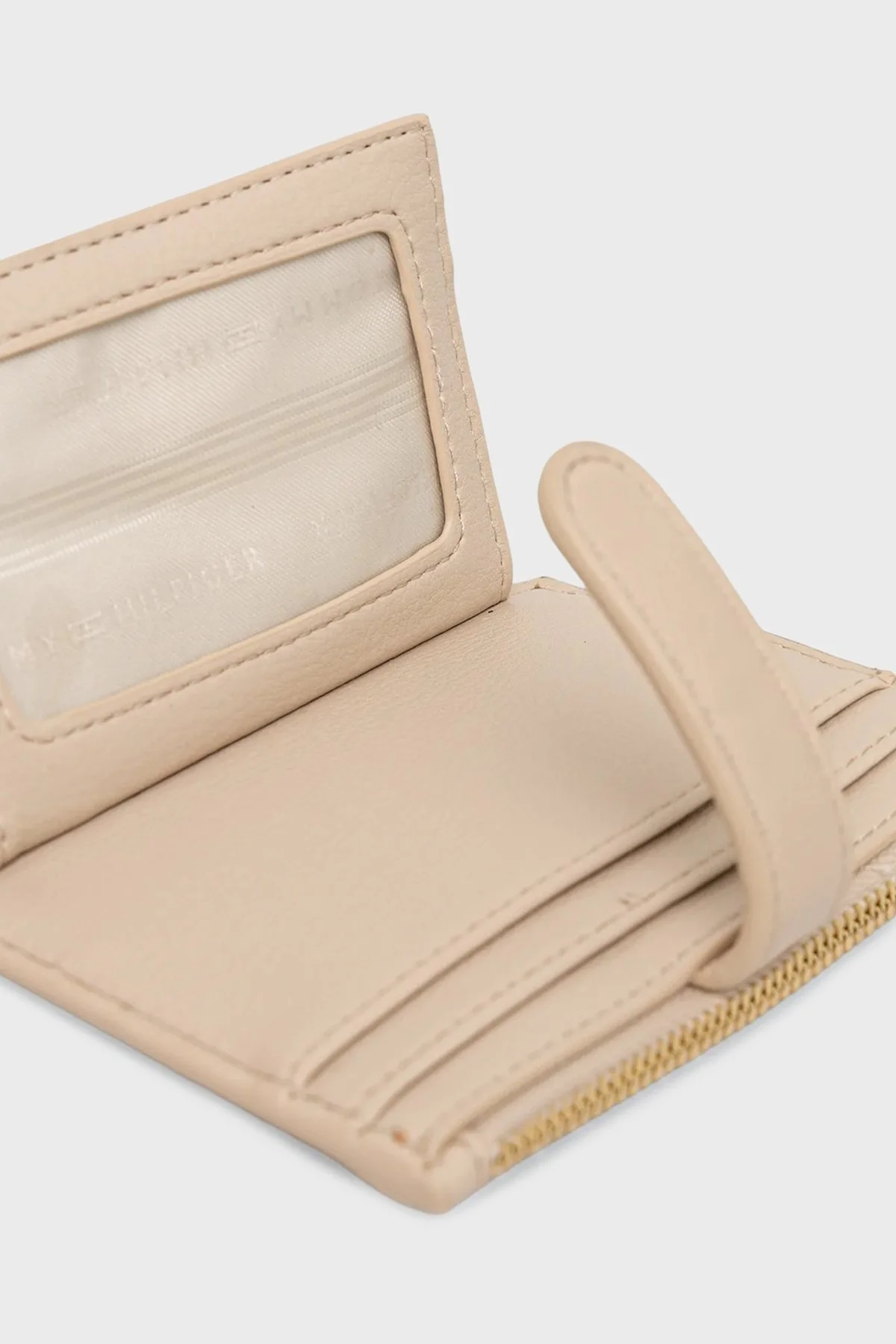 Tommy Hilfiger Logolu Fermuar ve Çıtçıt Düğmeli Bayan Kartlık AW0AW18027 ACI BEJ - 3