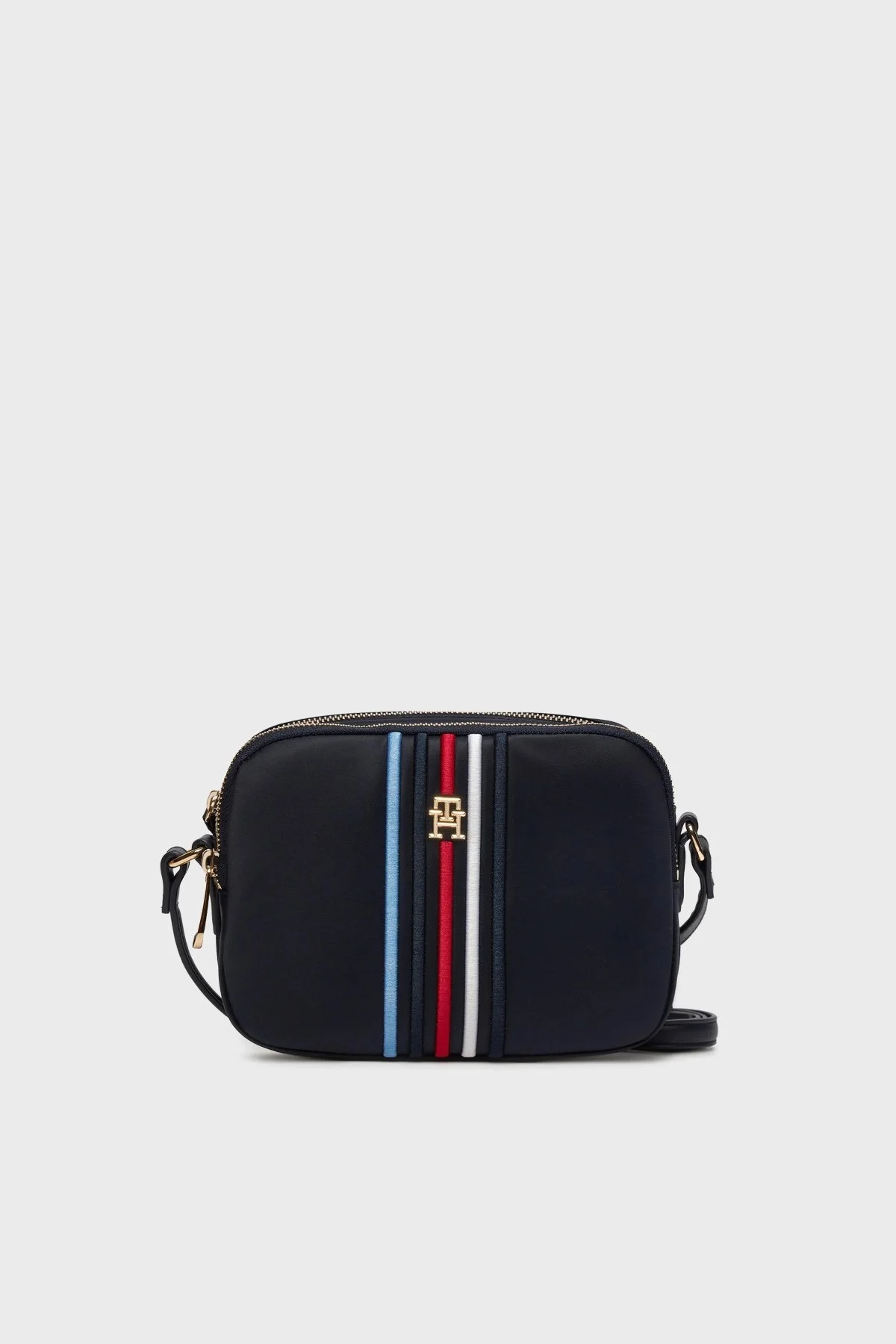 Tommy Hilfiger Logolu Fermuarlı Ayarlanabliir Omuz Askılı Bayan Çanta AW0AW15985 DW6 LACİVERT - 1