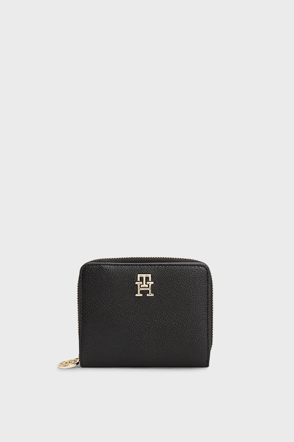 Tommy Hilfiger Logolu Fermuarlı Bayan Cüzdan AW0AW17473 BDS SİYAH - 1