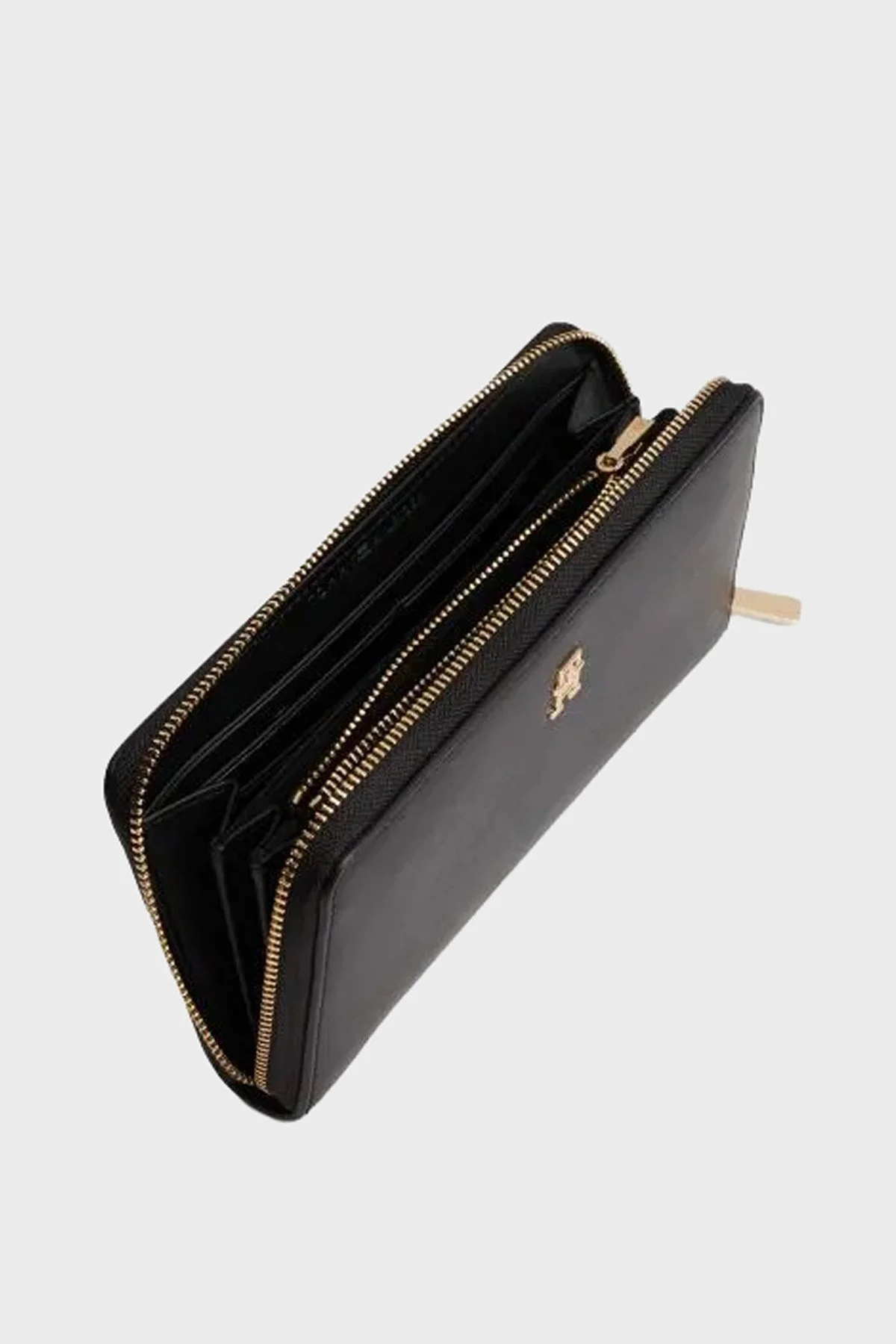 Tommy Hilfiger Logolu Fermuarlı Bayan Cüzdan AW0AW17744 BDS SİYAH - 4