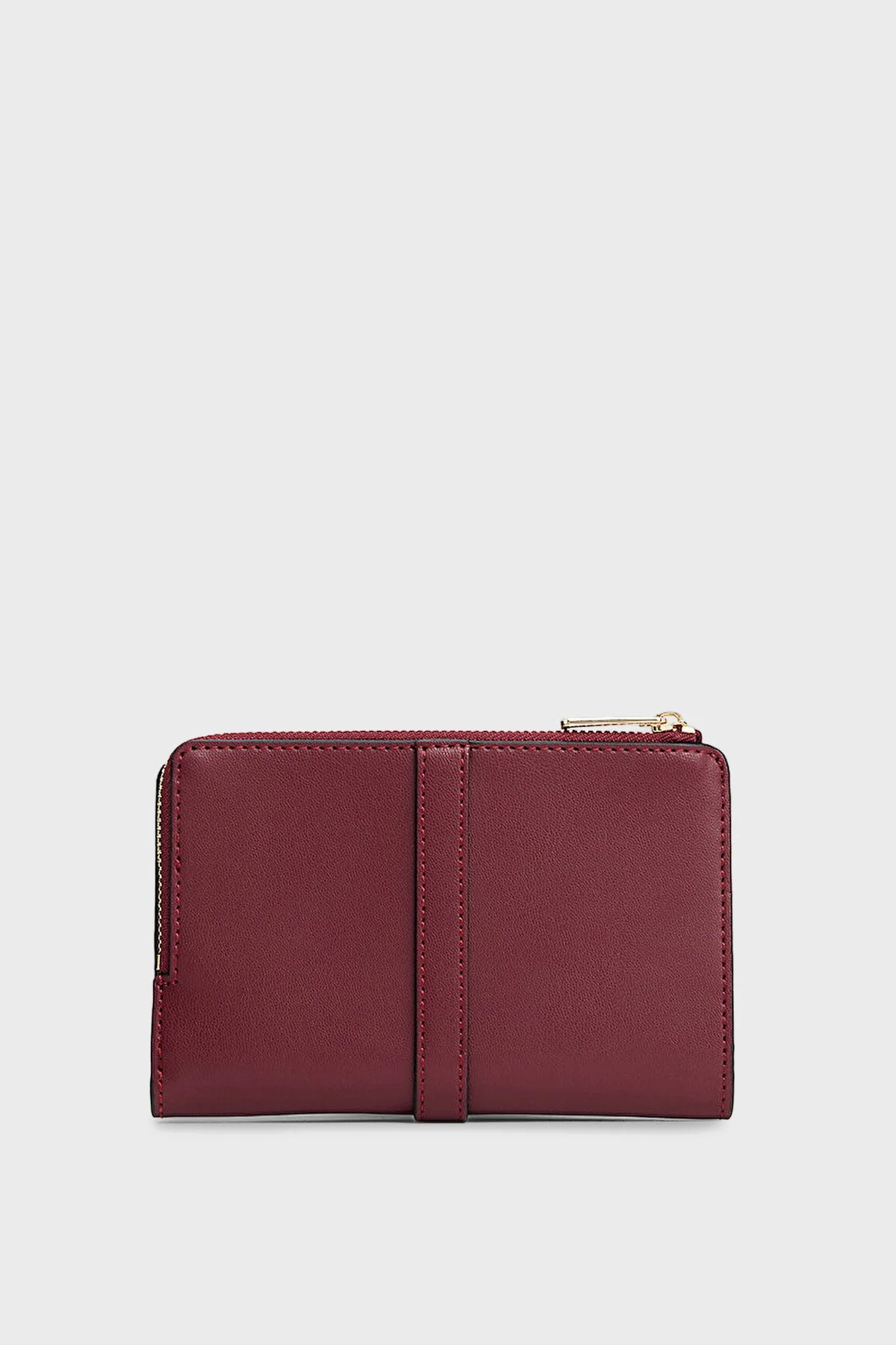 Tommy Hilfiger Logolu Fermuarlı Bayan Cüzdan AW0AW17752 VLP BORDO - 2