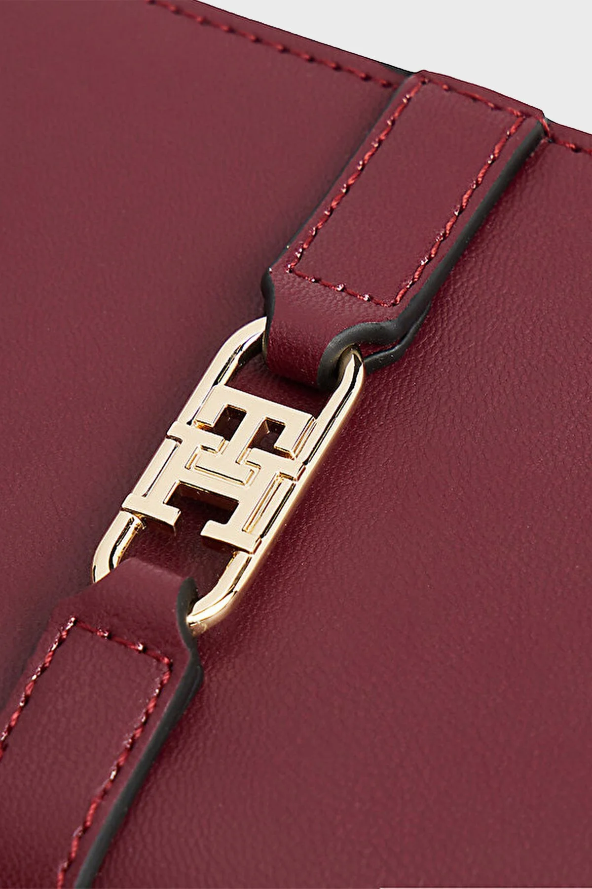 Tommy Hilfiger Logolu Fermuarlı Bayan Cüzdan AW0AW17752 VLP BORDO - 3