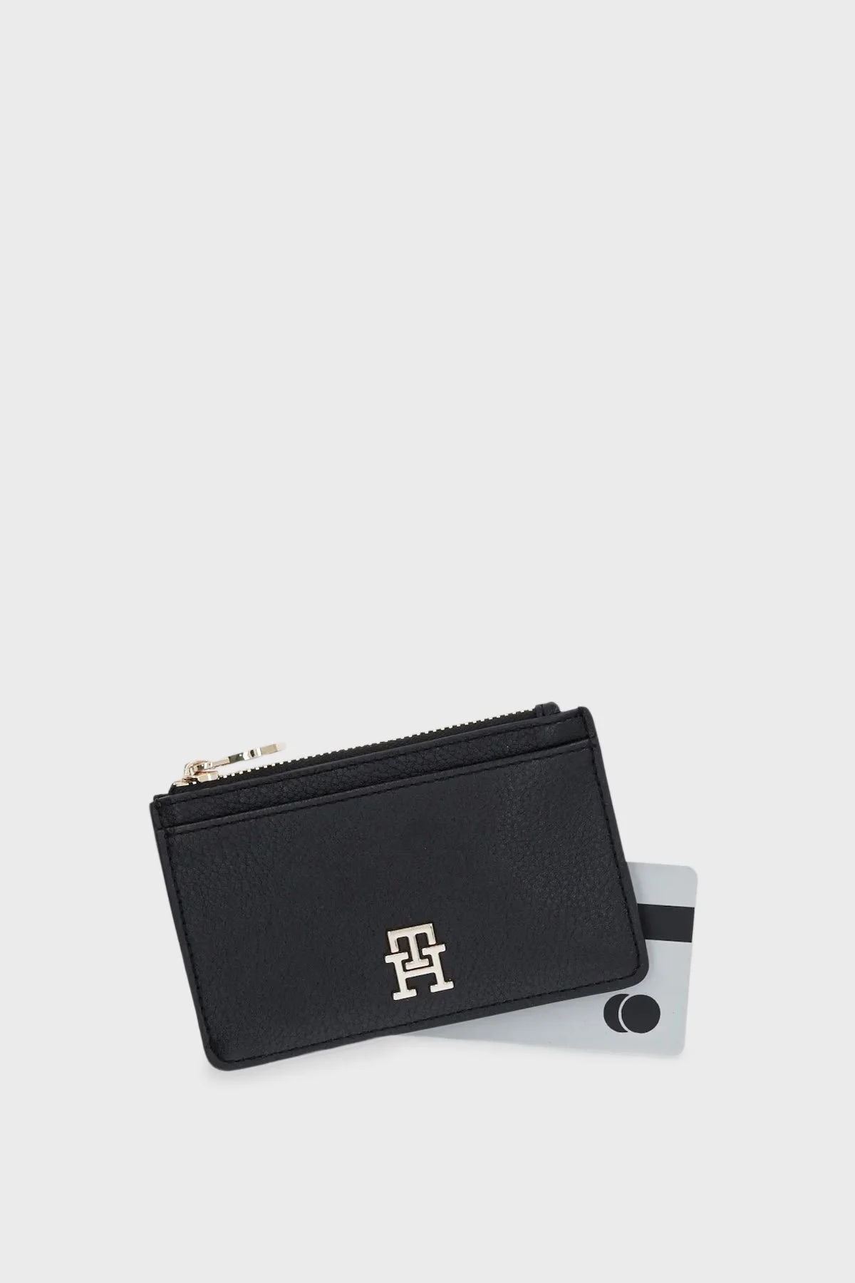 Tommy Hilfiger Logolu Fermuarlı Bayan Kartlık AW0AW17481 BDS SİYAH - 3