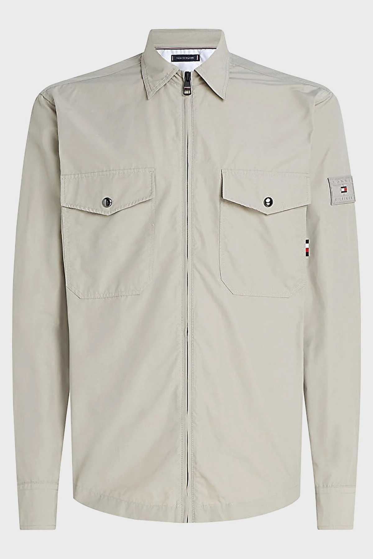 Tommy Hilfiger Logolu Fermuarlı Cepli Regular Fit Erkek Gömlek Ceket MW0MW30894 AEP TAŞ - 5