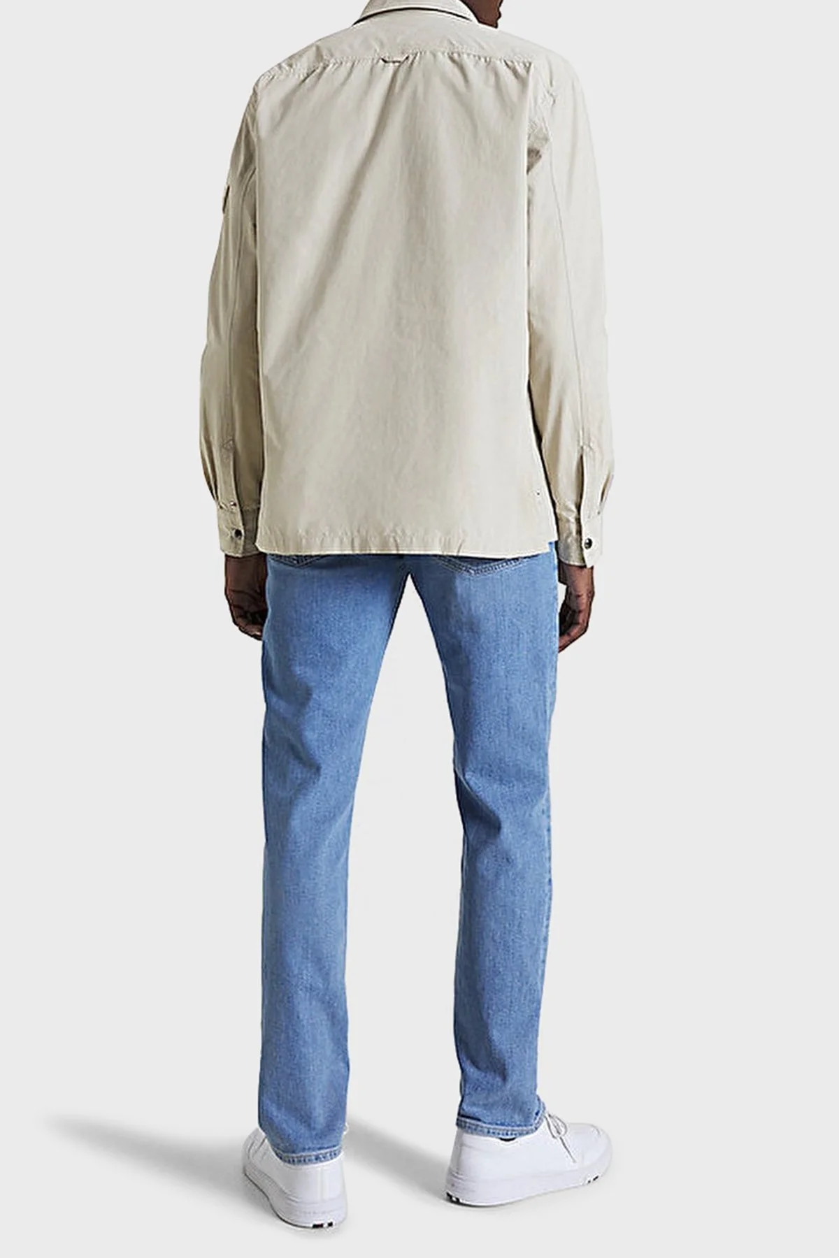 Tommy Hilfiger Logolu Fermuarlı Cepli Regular Fit Erkek Gömlek Ceket MW0MW30894 AEP TAŞ - 6