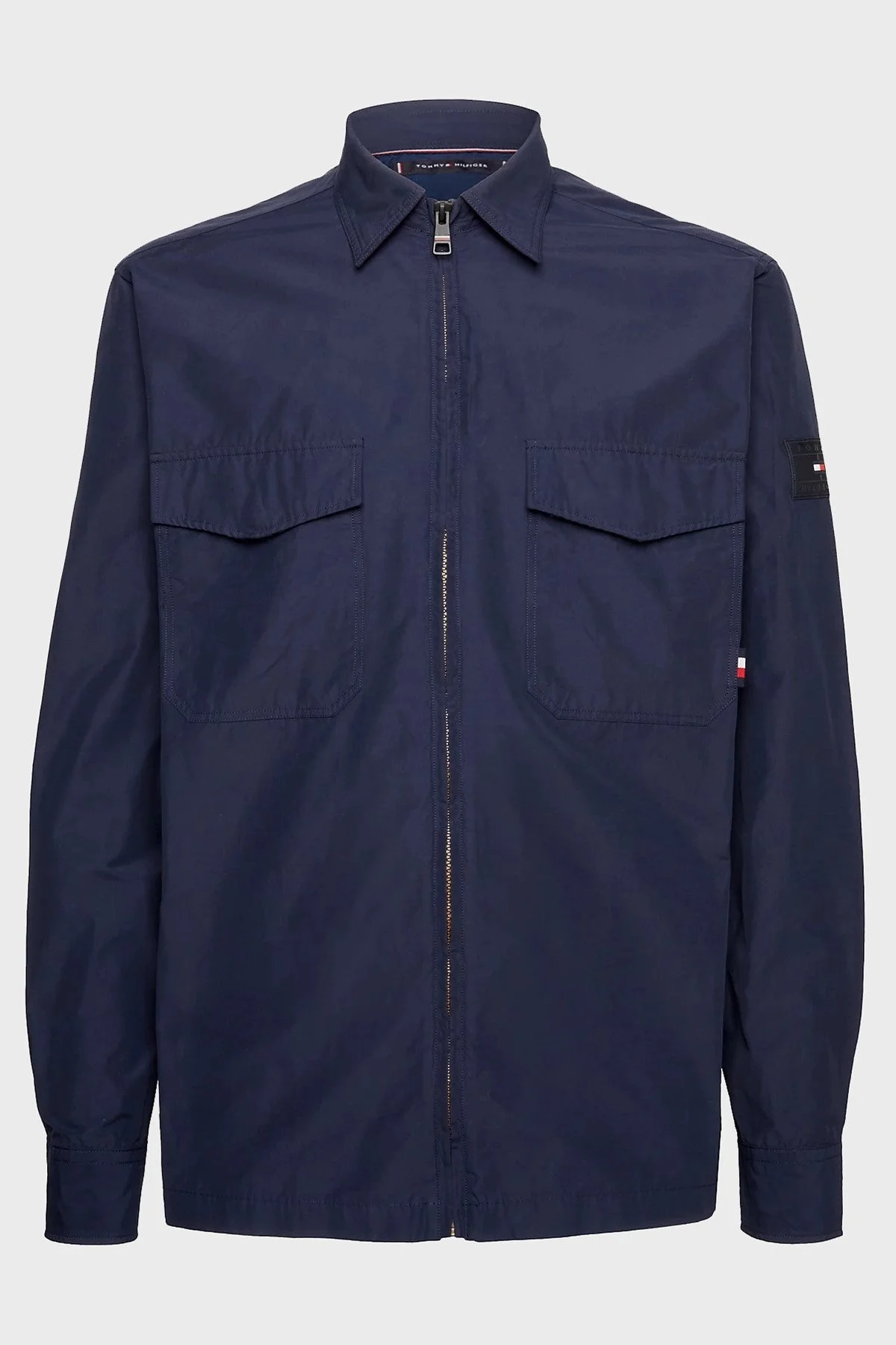 Tommy Hilfiger Logolu Fermuarlı Cepli Regular Fit Erkek Gömlek Ceket MW0MW30894 DW5 LACİVERT - 5