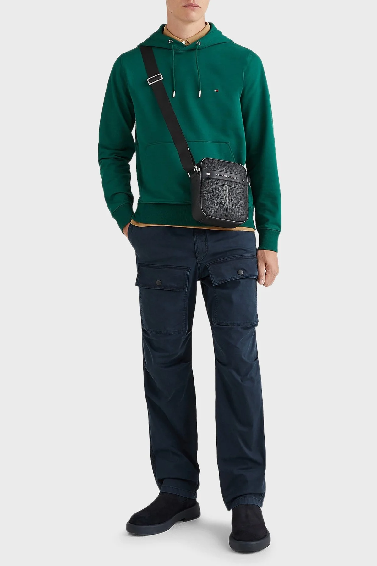 Tommy Hilfiger Logolu Fermuarlı Erkek Çanta AM0AM10564 BDS SİYAH - 2