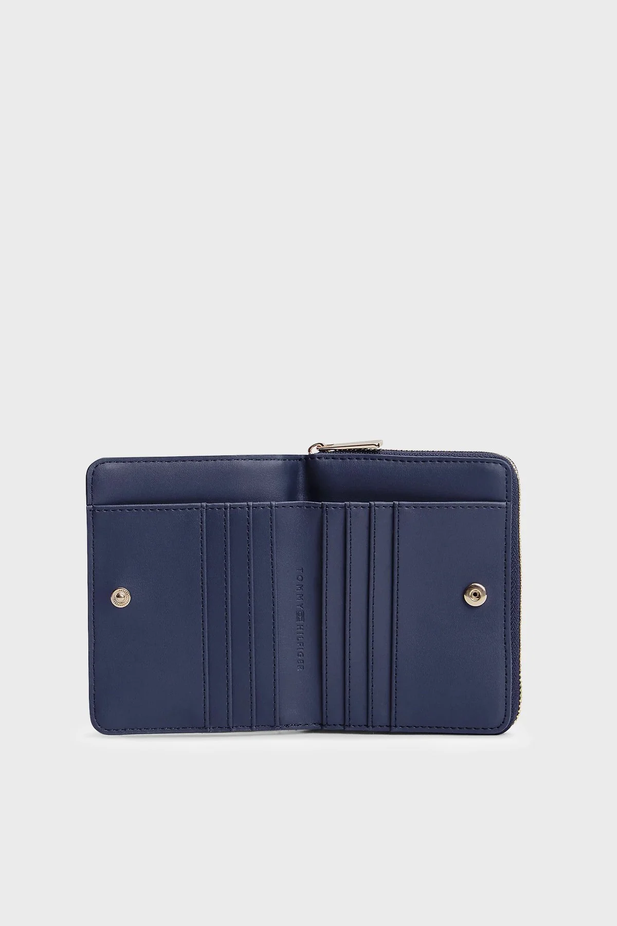 Tommy Hilfiger Logolu Fermuarlı Kadın Cüzdan AW0AW18759 0GY Bej-mavi - 4