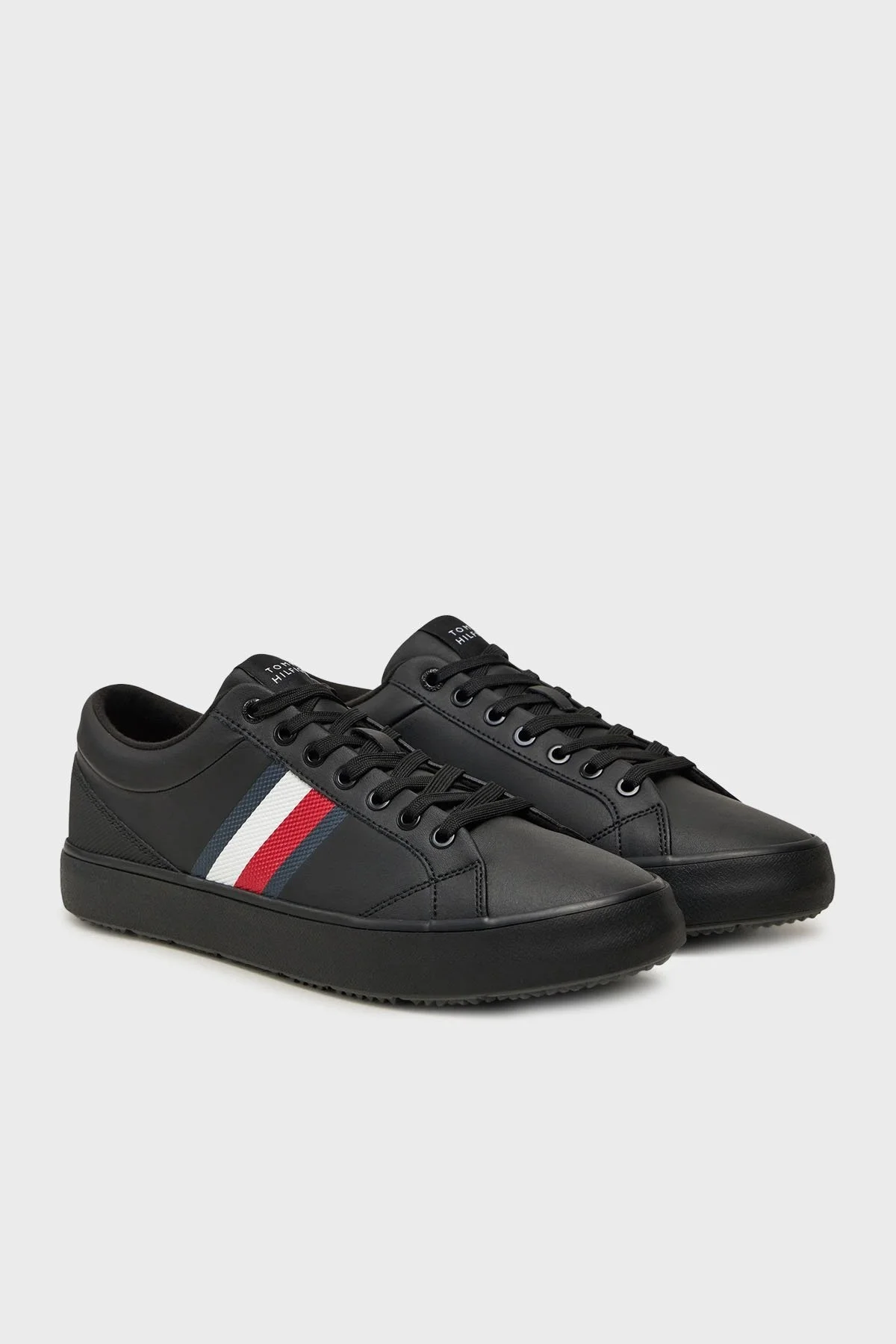 Tommy Hilfiger Logolu Hakiki Deri Kalın Tabanlı Sneaker Erkek Ayakkabı FM0FM05199 BDS SİYAH - 2