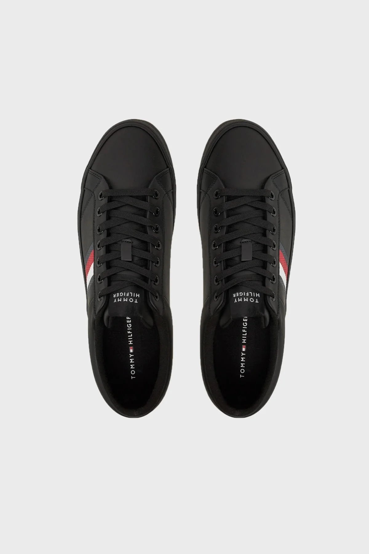 Tommy Hilfiger Logolu Hakiki Deri Kalın Tabanlı Sneaker Erkek Ayakkabı FM0FM05199 BDS SİYAH - 4