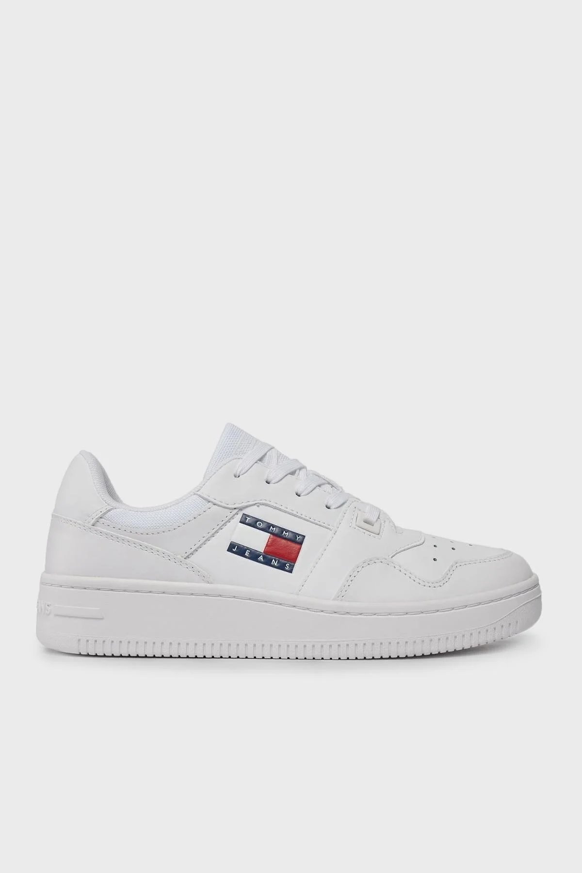 Tommy Hilfiger Logolu Hakiki Deri Sneaker Bayan Ayakkabı EN0EN02505 YBS BEYAZ - 1
