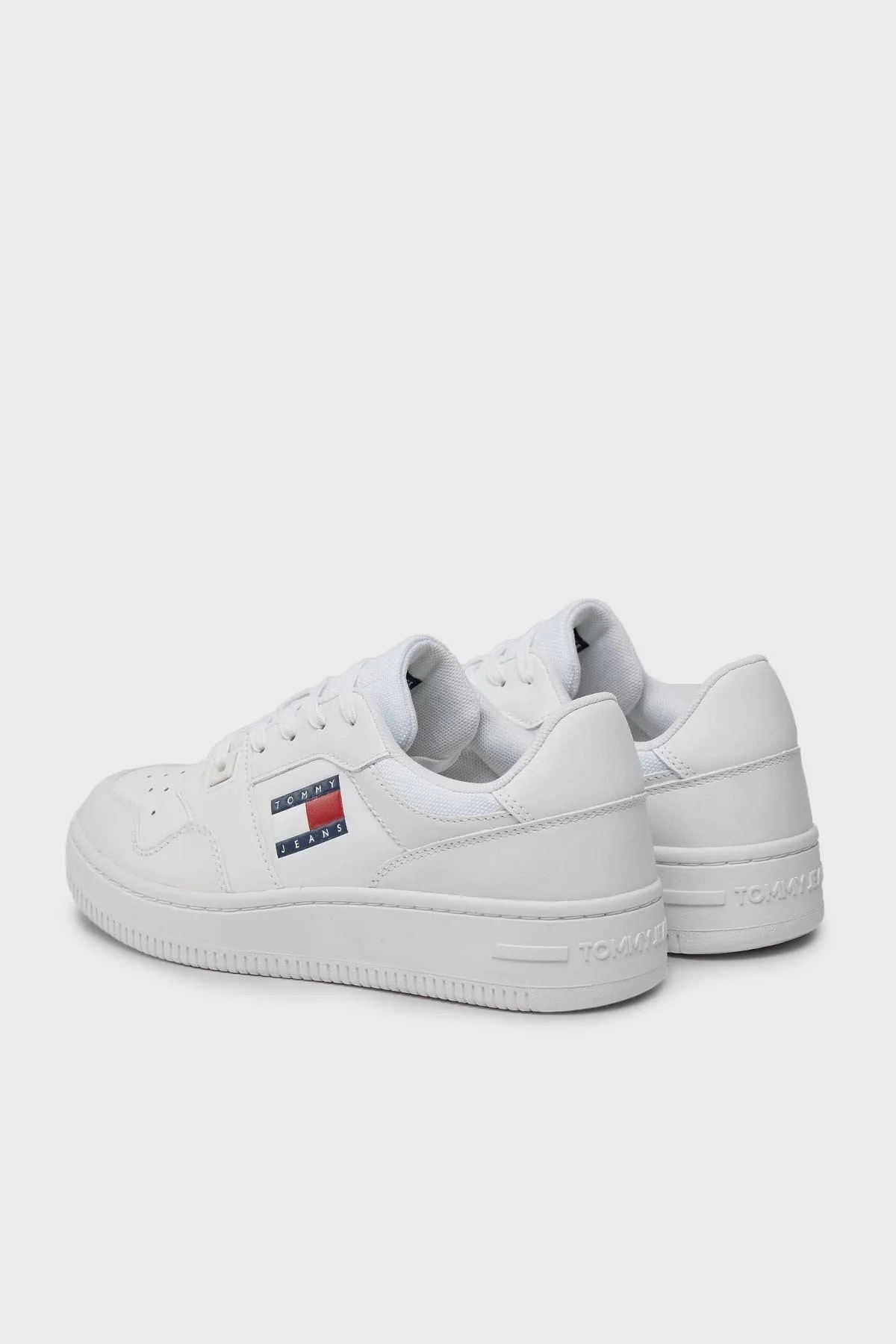 Tommy Hilfiger Logolu Hakiki Deri Sneaker Bayan Ayakkabı EN0EN02505 YBS BEYAZ - 3