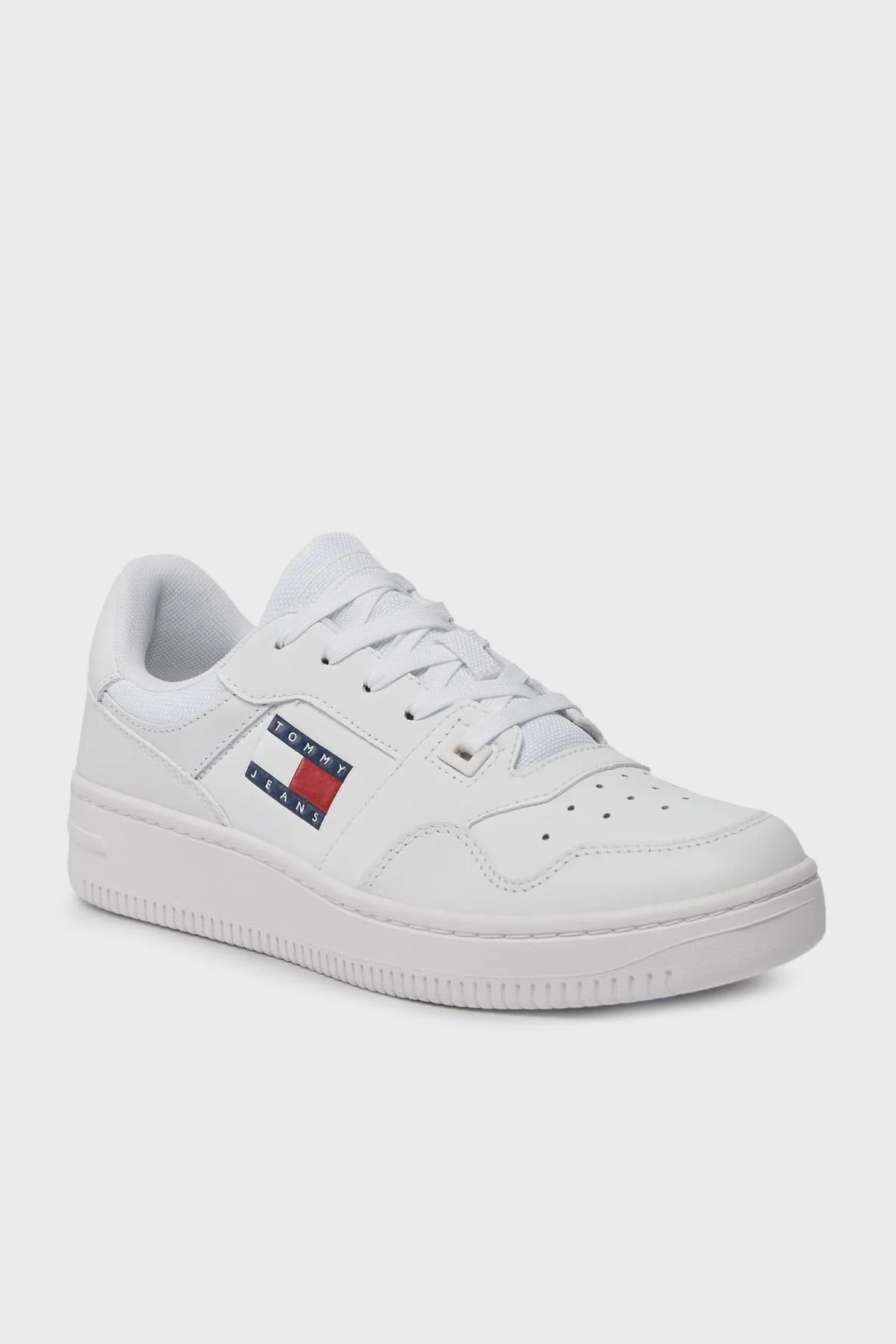 Tommy Hilfiger Logolu Hakiki Deri Sneaker Bayan Ayakkabı EN0EN02505 YBS BEYAZ - 6