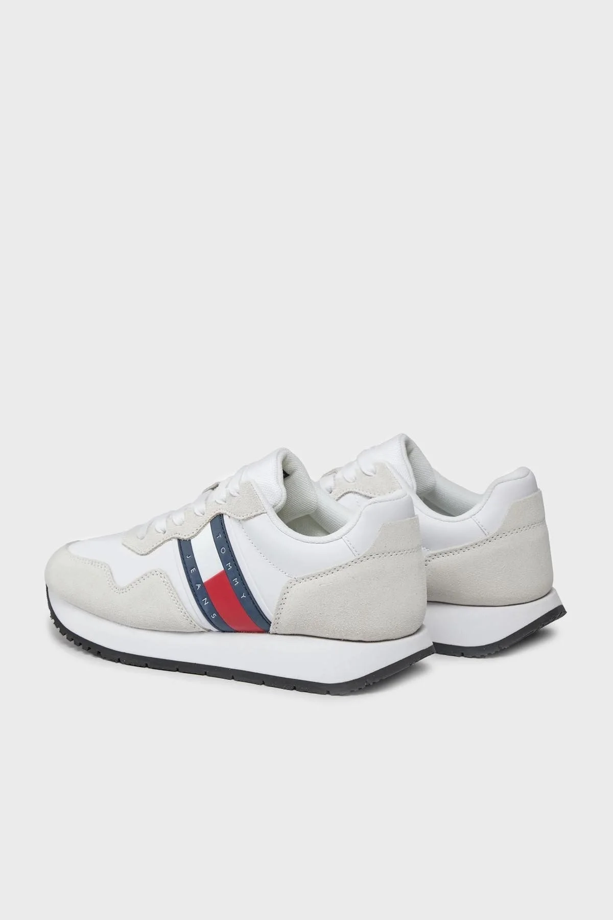 Tommy Hilfiger Logolu Hakiki Deri Sneaker Bayan Ayakkabı EN0EN02510 YBS BEYAZ - 3