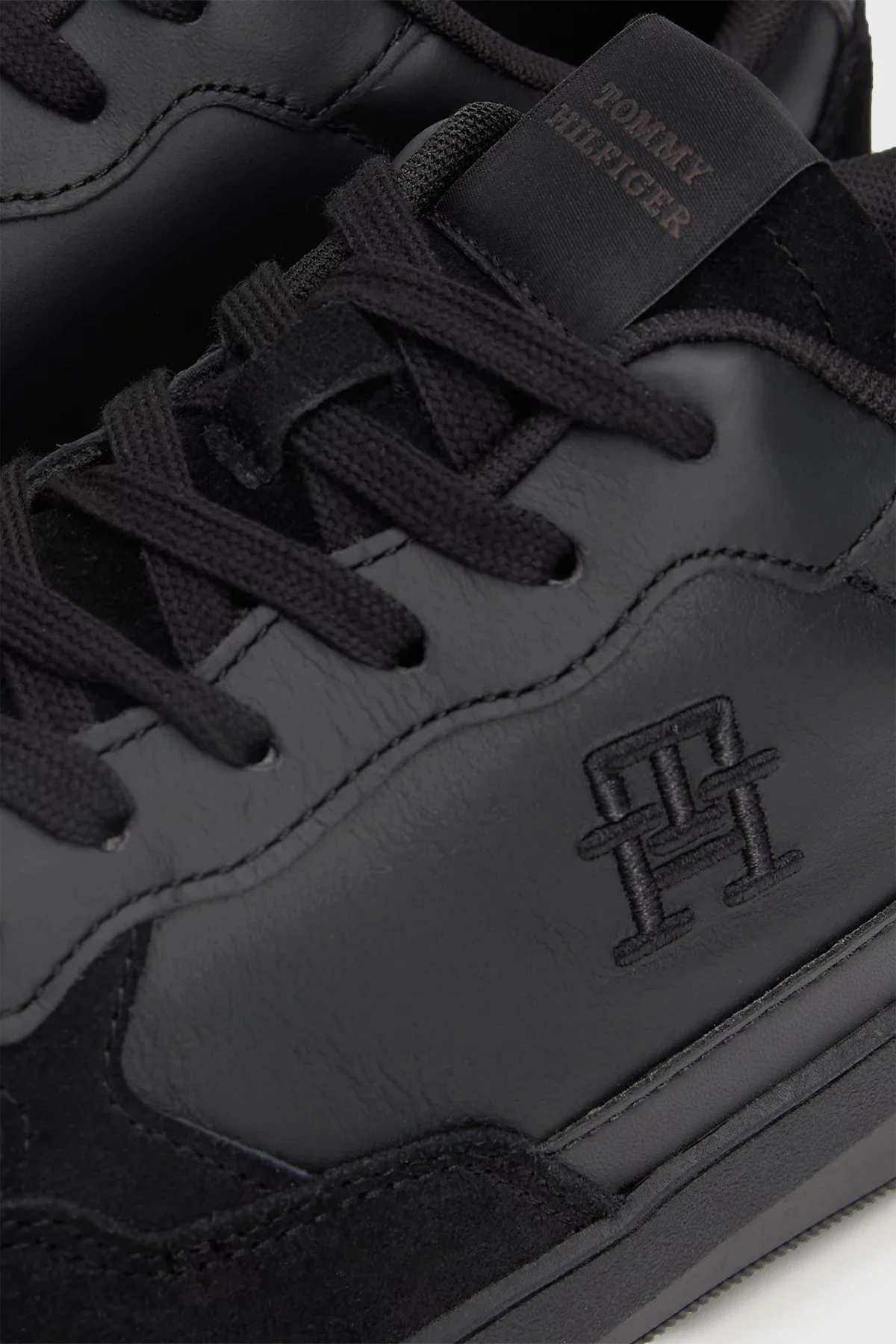 Tommy Hilfiger Logolu Hakiki Deri Sneaker Erkek Ayakkabı FM0FM04929 BDS SİYAH - 6