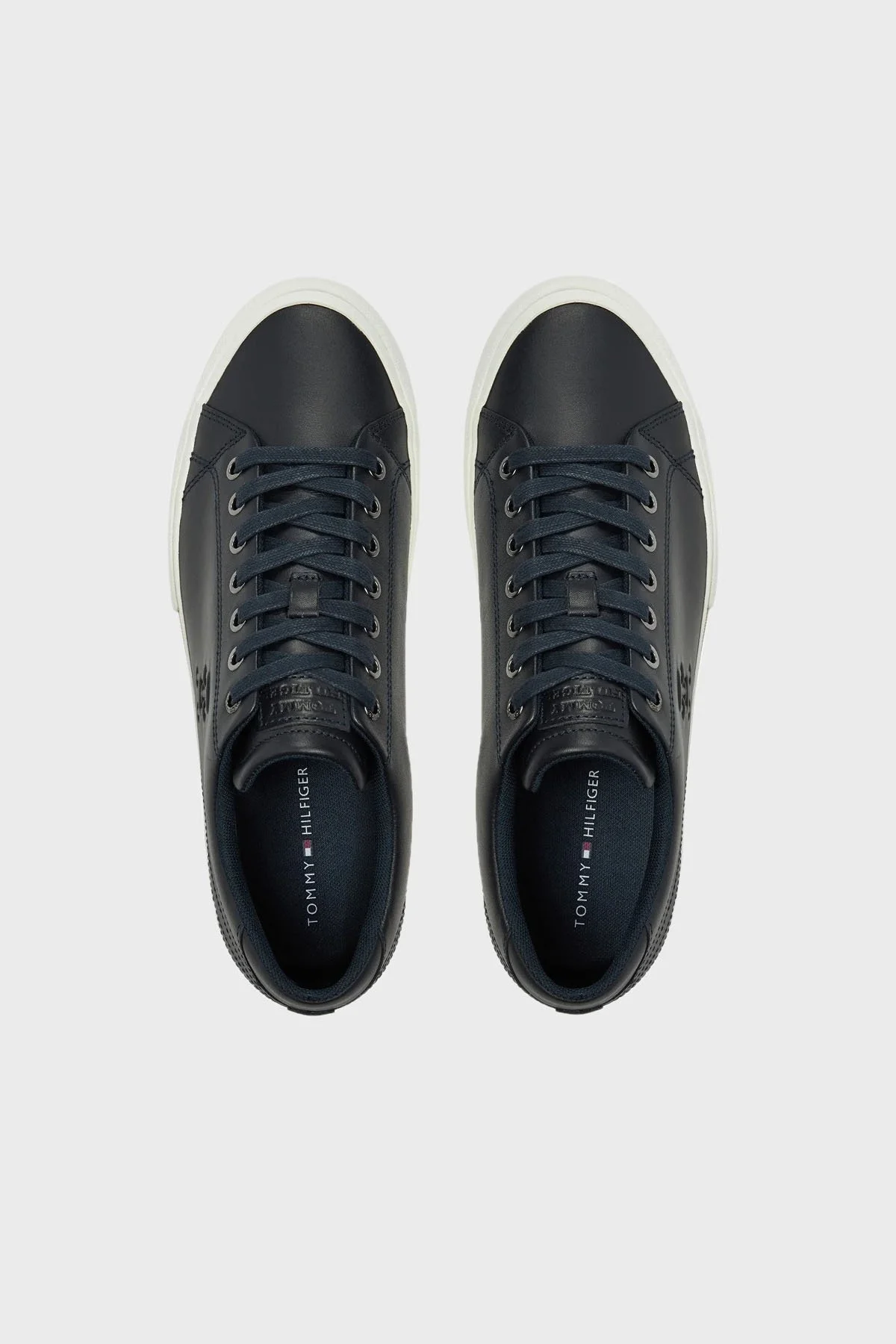 Tommy Hilfiger Logolu Hakiki Deri Sneaker Erkek Ayakkabı FM0FM05203 DW5 LACİVERT - 3