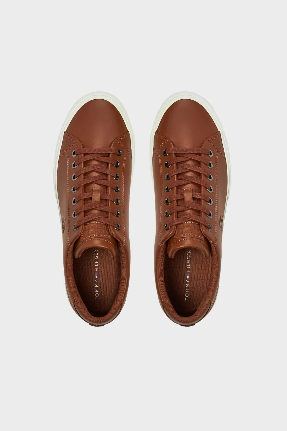 Tommy Hilfiger Logolu Hakiki Deri Sneaker Erkek Ayakkabı FM0FM05203 GVI KAHVE - 4