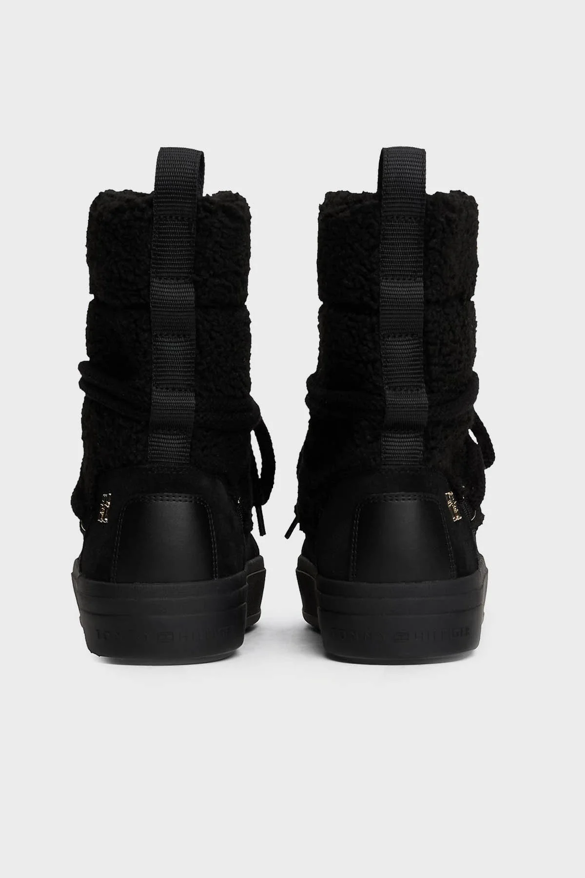 Tommy Hilfiger Logolu Kalın Tabanlı Bağcıklı Bayan Kar Botu FW0FW08252 BDS SİYAH - 5