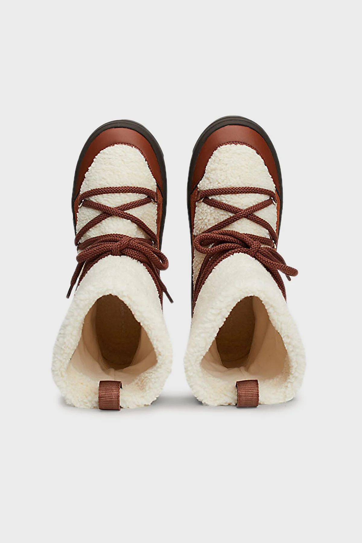 Tommy Hilfiger Logolu Kalın Tabanlı Bağcıklı Kadın Kar Botu FW0FW08252 GPK KREM-KAHVE - 4