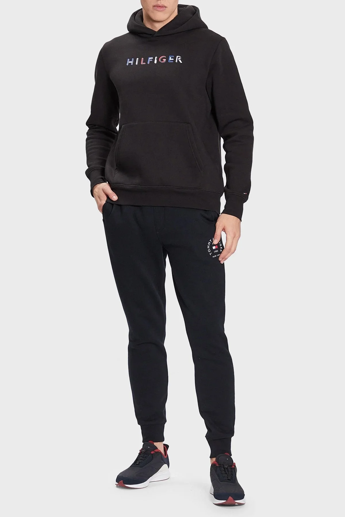 Tommy Hilfiger Logolu Kapüşonlu Pamuklu Regular Fit Erkek Sweat MW0MW32014 BDS SİYAH - 2