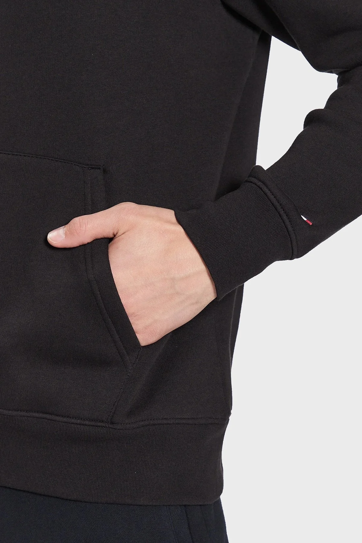 Tommy Hilfiger Logolu Kapüşonlu Pamuklu Regular Fit Erkek Sweat MW0MW32014 BDS SİYAH - 4