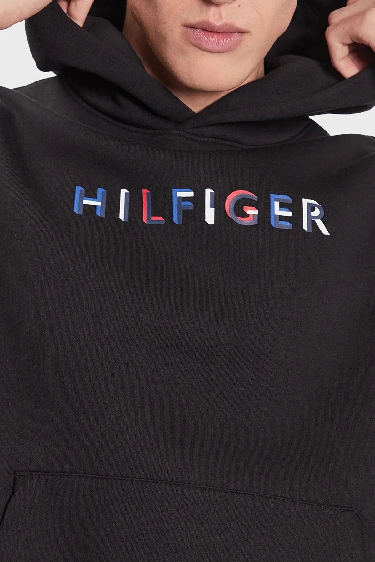 Tommy Hilfiger Logolu Kapüşonlu Pamuklu Regular Fit Erkek Sweat MW0MW32014 BDS SİYAH - 5