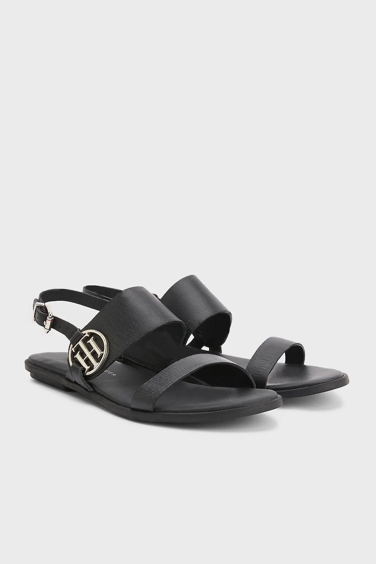 Tommy Hilfiger Logolu Kemerli Hakiki Deri Bayan Sandalet FW0FW06230 BDS SİYAH - 2