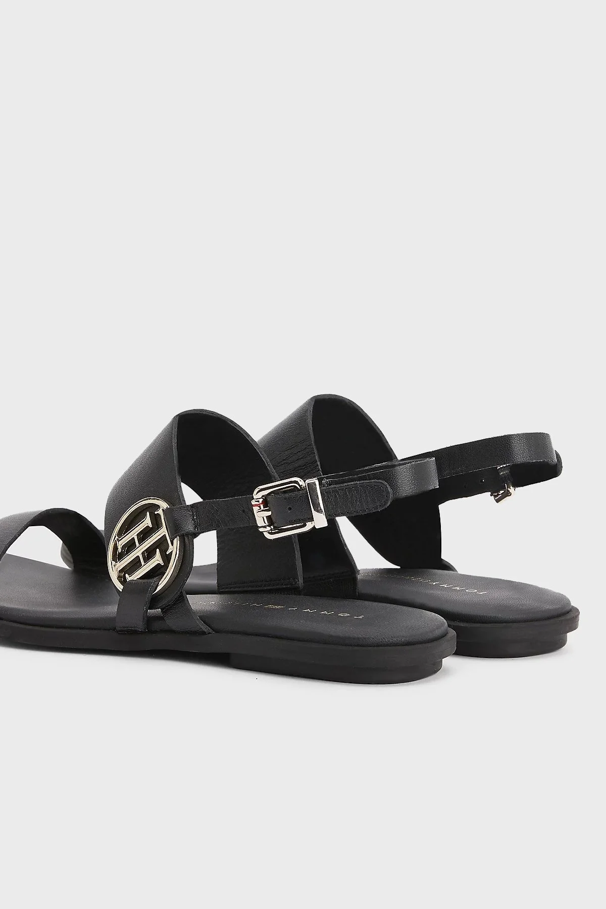 Tommy Hilfiger Logolu Kemerli Hakiki Deri Bayan Sandalet FW0FW06230 BDS SİYAH - 3