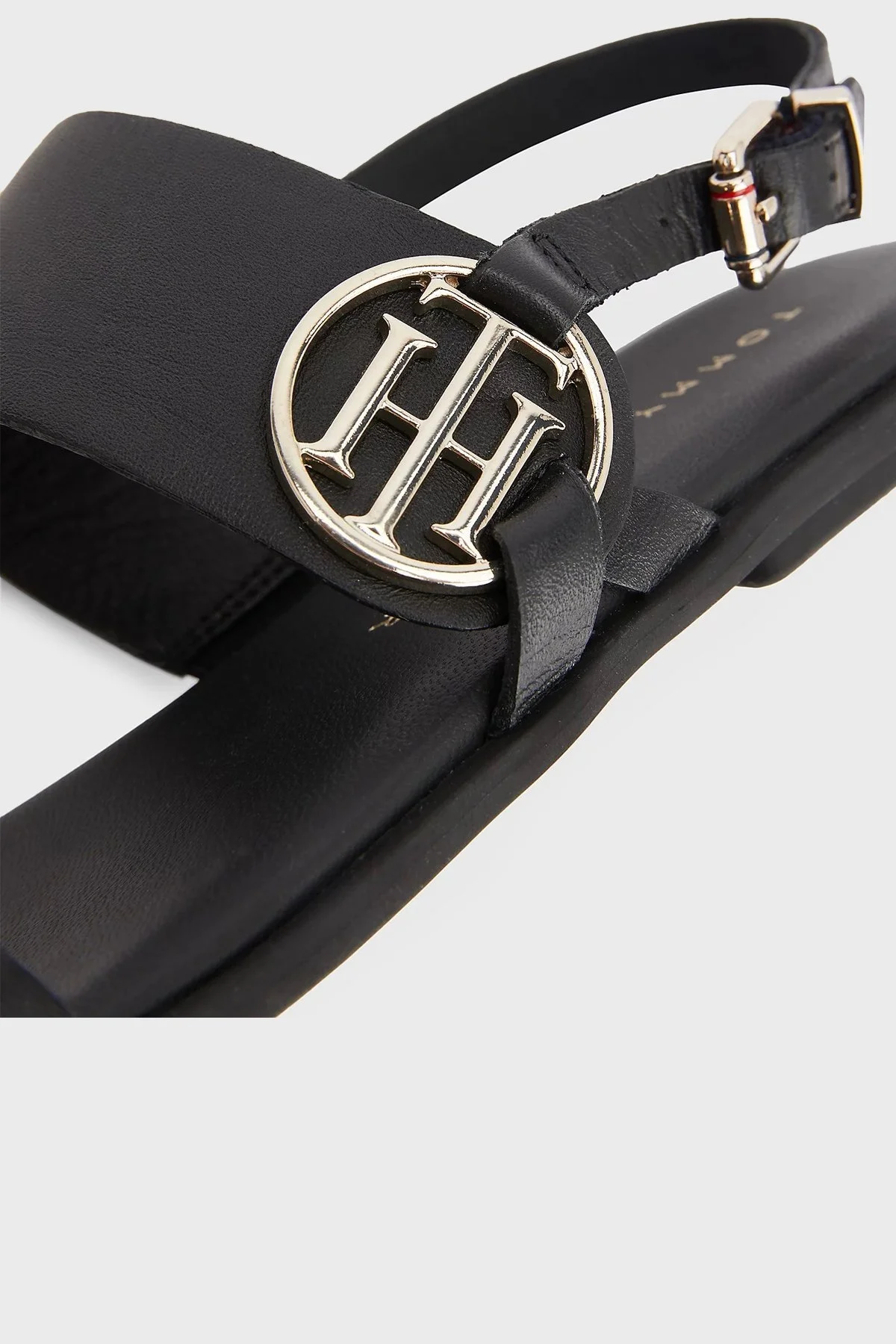 Tommy Hilfiger Logolu Kemerli Hakiki Deri Bayan Sandalet FW0FW06230 BDS SİYAH - 4