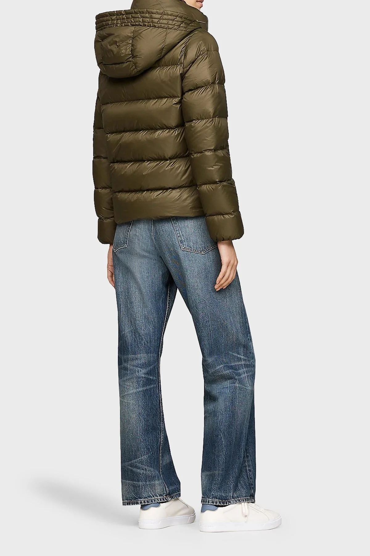 Tommy Hilfiger Logolu Kuş Tüyü Dolgulu Regular Fit Kapüşonlu Şişme Bayan Mont WW0WW43581 RBN KOYU HAKİ - 2