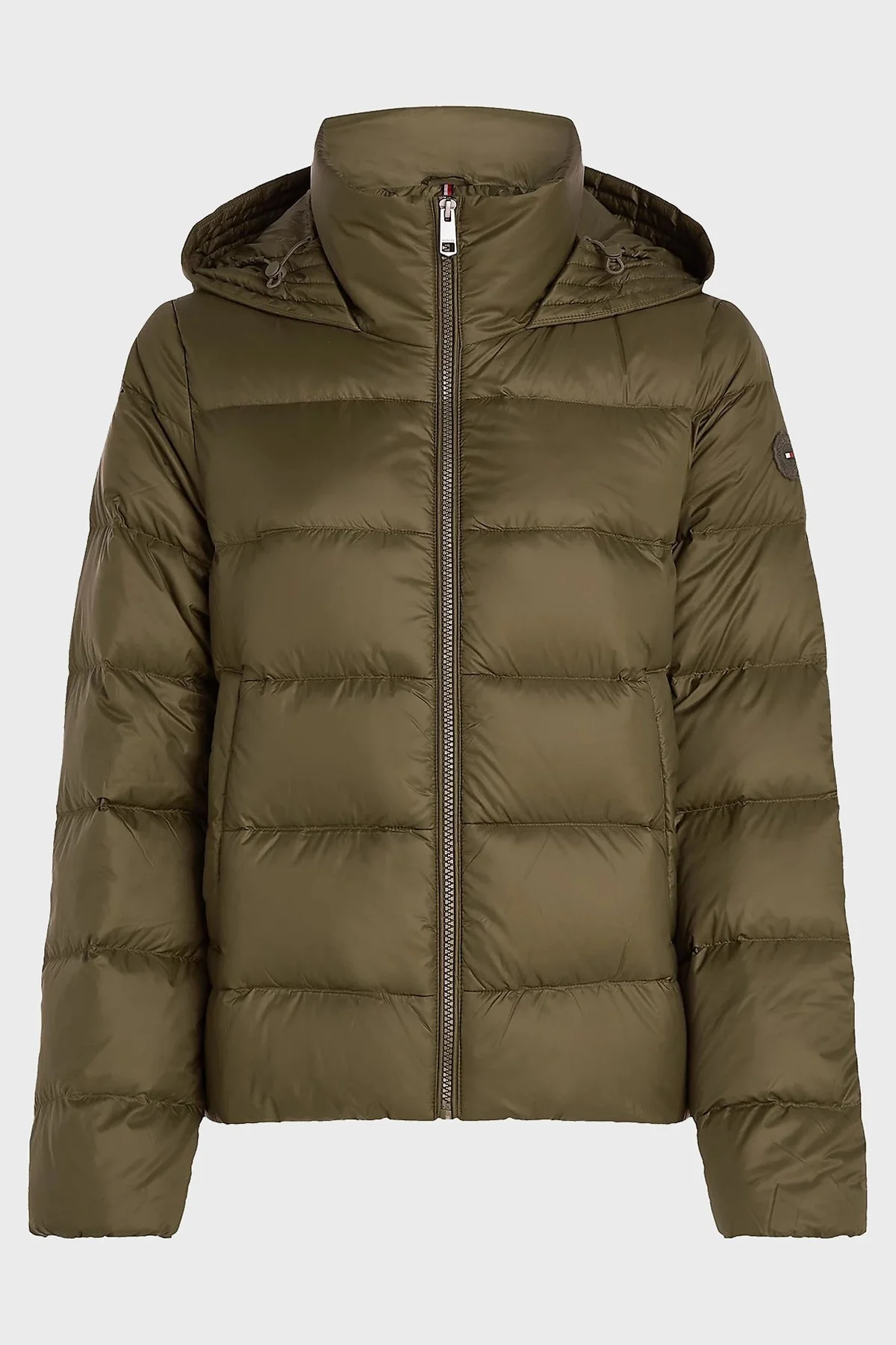 Tommy Hilfiger Logolu Kuş Tüyü Dolgulu Regular Fit Kapüşonlu Şişme Bayan Mont WW0WW43581 RBN KOYU HAKİ - 5