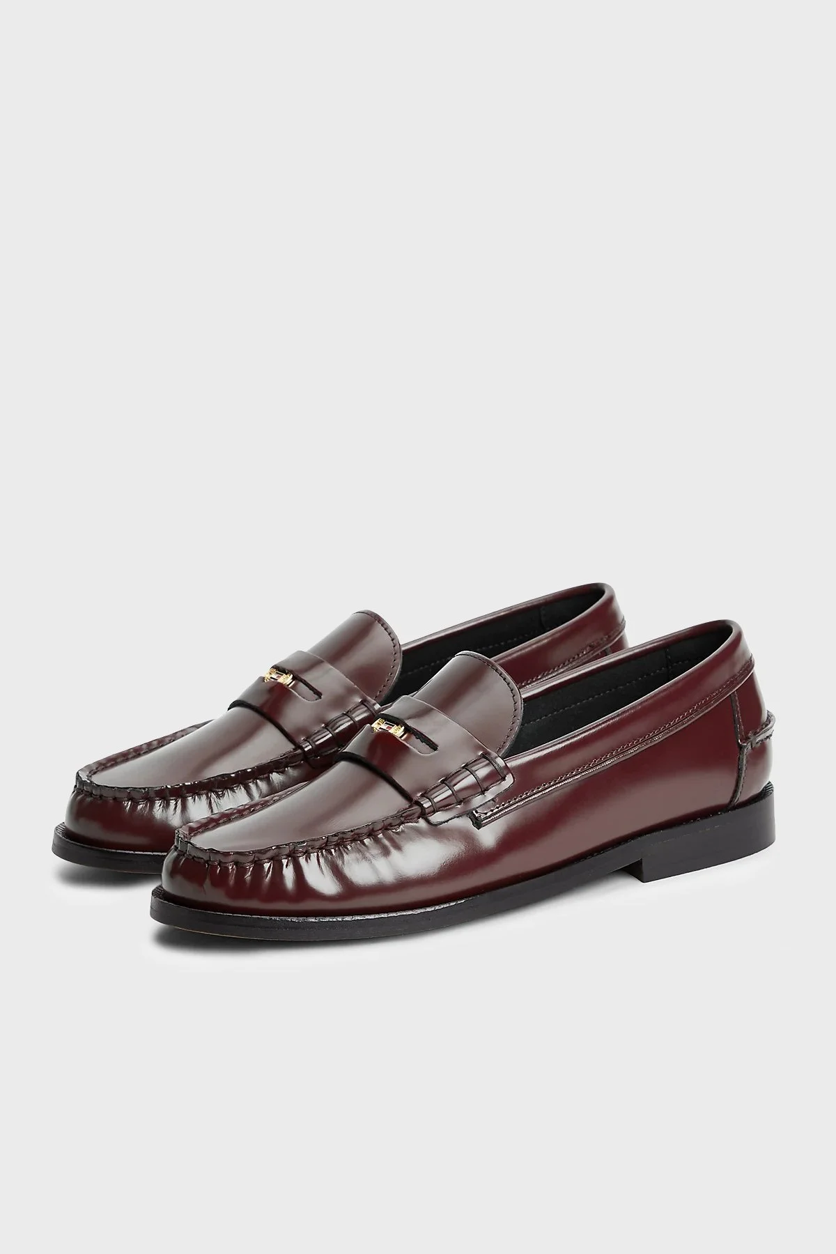 Tommy Hilfiger Logolu Loafer Kadın Ayakkabı FW0FW09257 XUT Bordo - 3