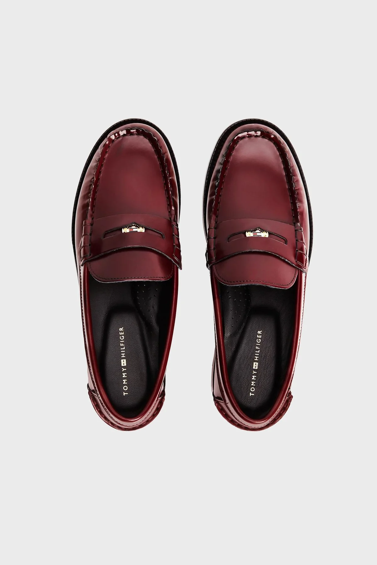 Tommy Hilfiger Logolu Loafer Kadın Ayakkabı FW0FW09257 XUT Bordo - 4