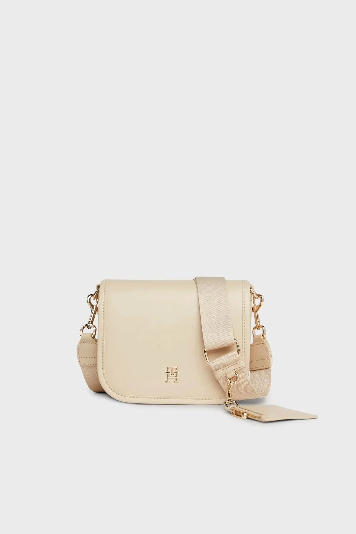 Tommy Hilfiger Logolu Mini Cüzdanlı Çıkarılabilir Askılı Bayan Çanta AW0AW15694 AES BEJ - 1
