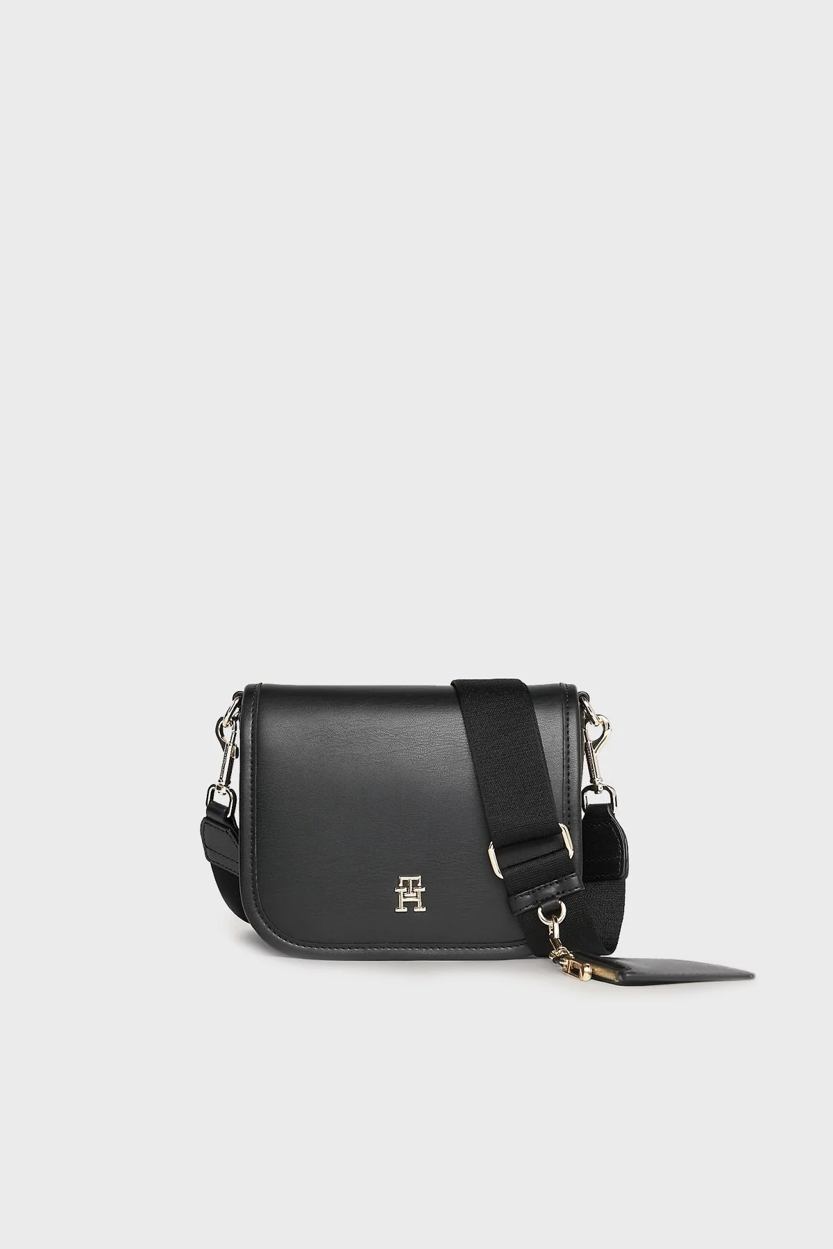 Tommy Hilfiger Logolu Mini Cüzdanlı Çıkarılabilir Askılı Bayan Çanta AW0AW15694 BDS SİYAH - 1