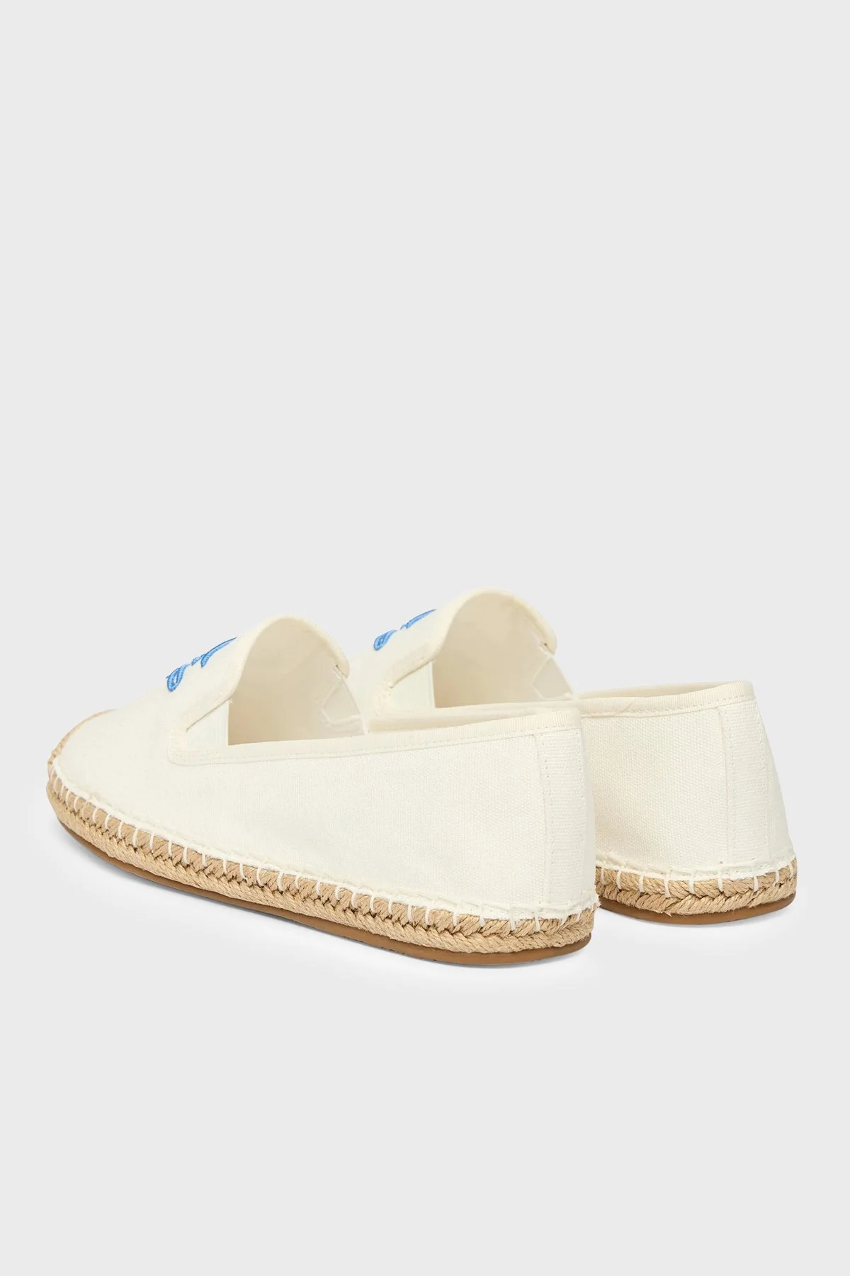 Tommy Hilfiger Logolu Nakış İşlemeli Kanvas Espadril Kadın Ayakkabı FW0FW09240 YBL Beyaz - 3