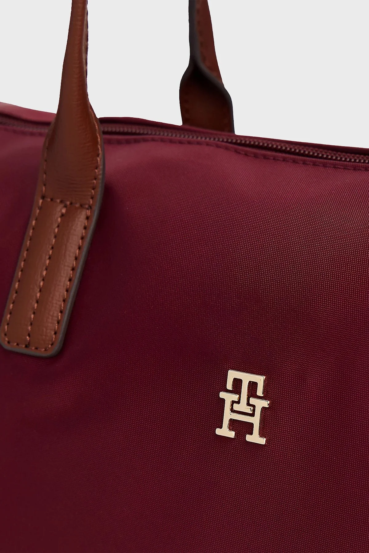 Tommy Hilfiger Logolu Omuz Askılı Tote Bayan Çanta AW0AW17711 VLP BORDO - 5