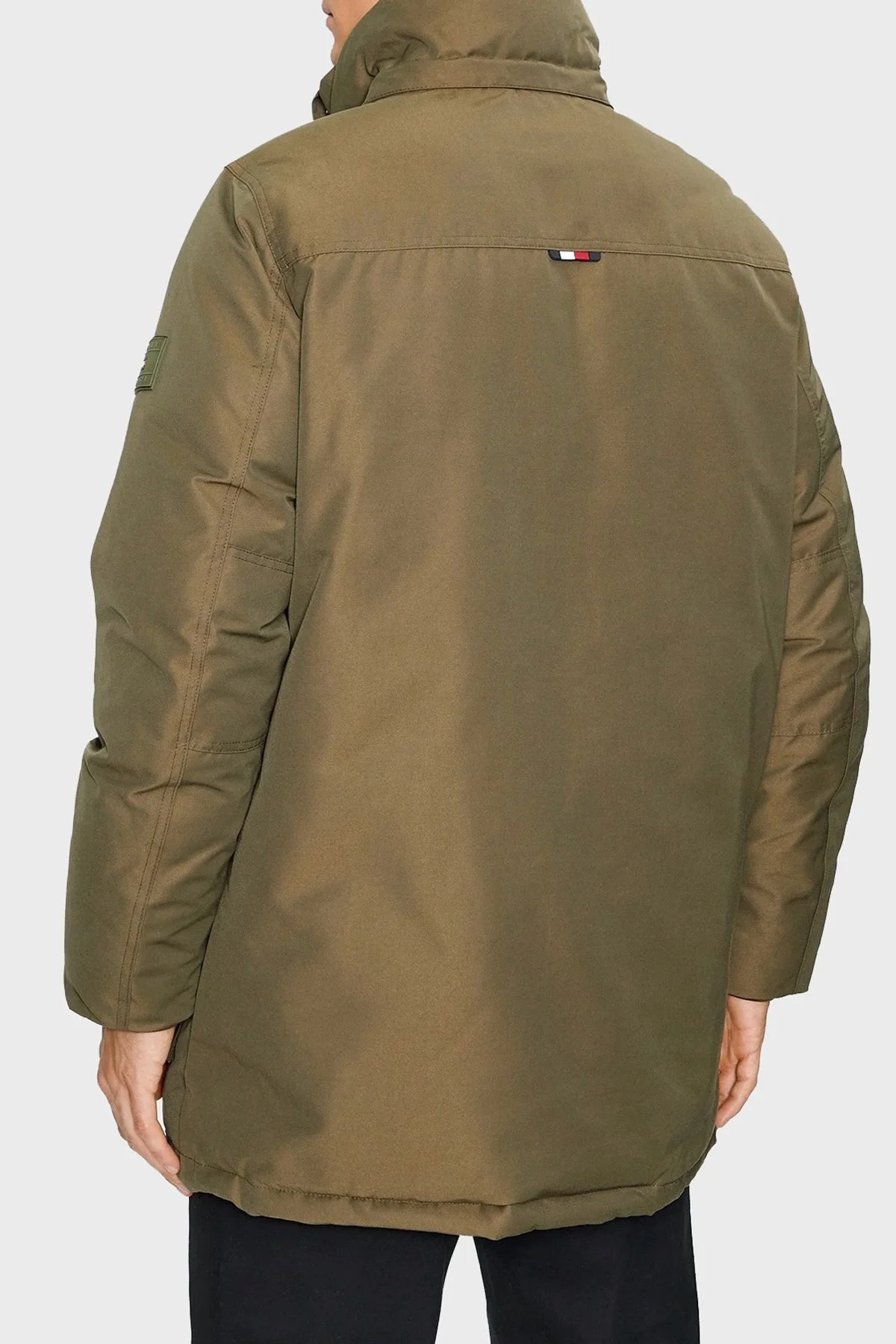 Tommy Hilfiger Logolu Ördek Tüyü Dolgulu Kapüşonlu Regular Fit Erkek Mont MW0MW32779 RBN HAKİ - 4