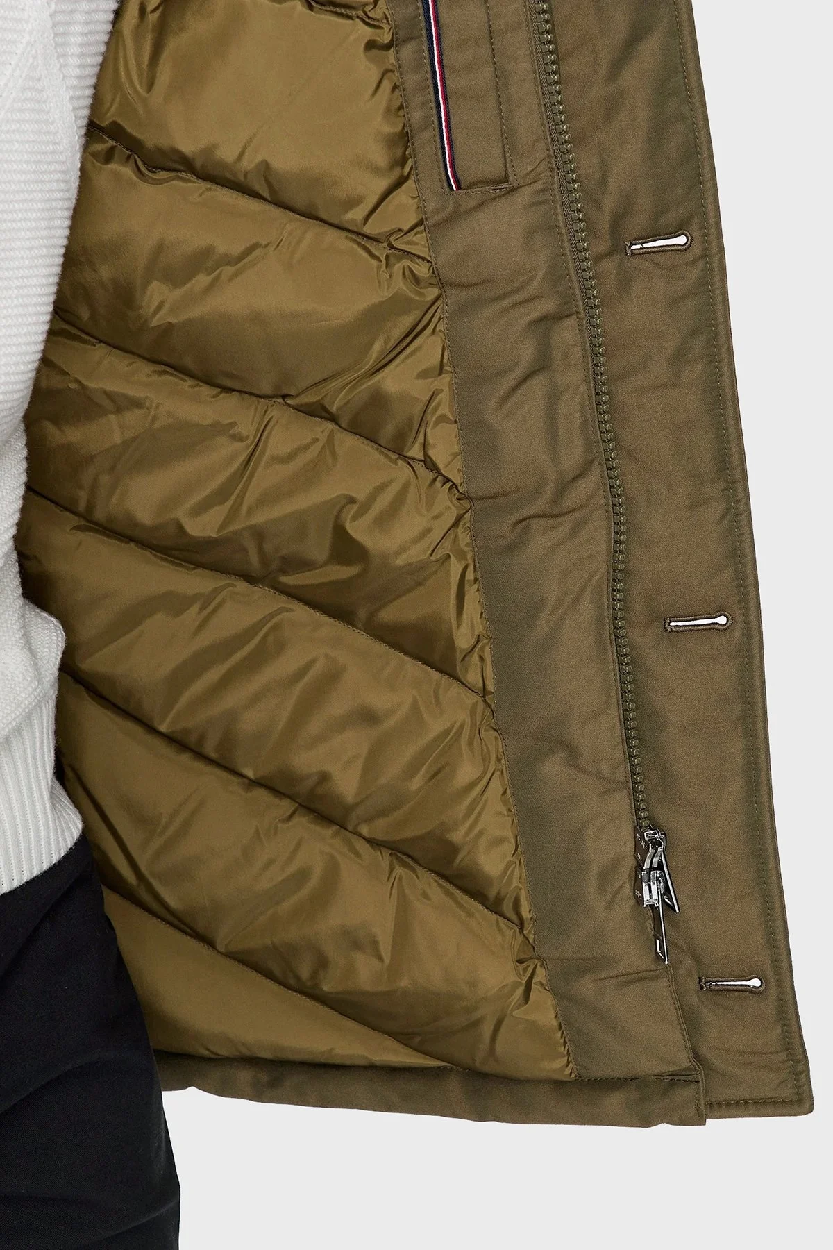 Tommy Hilfiger Logolu Ördek Tüyü Dolgulu Kapüşonlu Regular Fit Erkek Mont MW0MW32779 RBN HAKİ - 5
