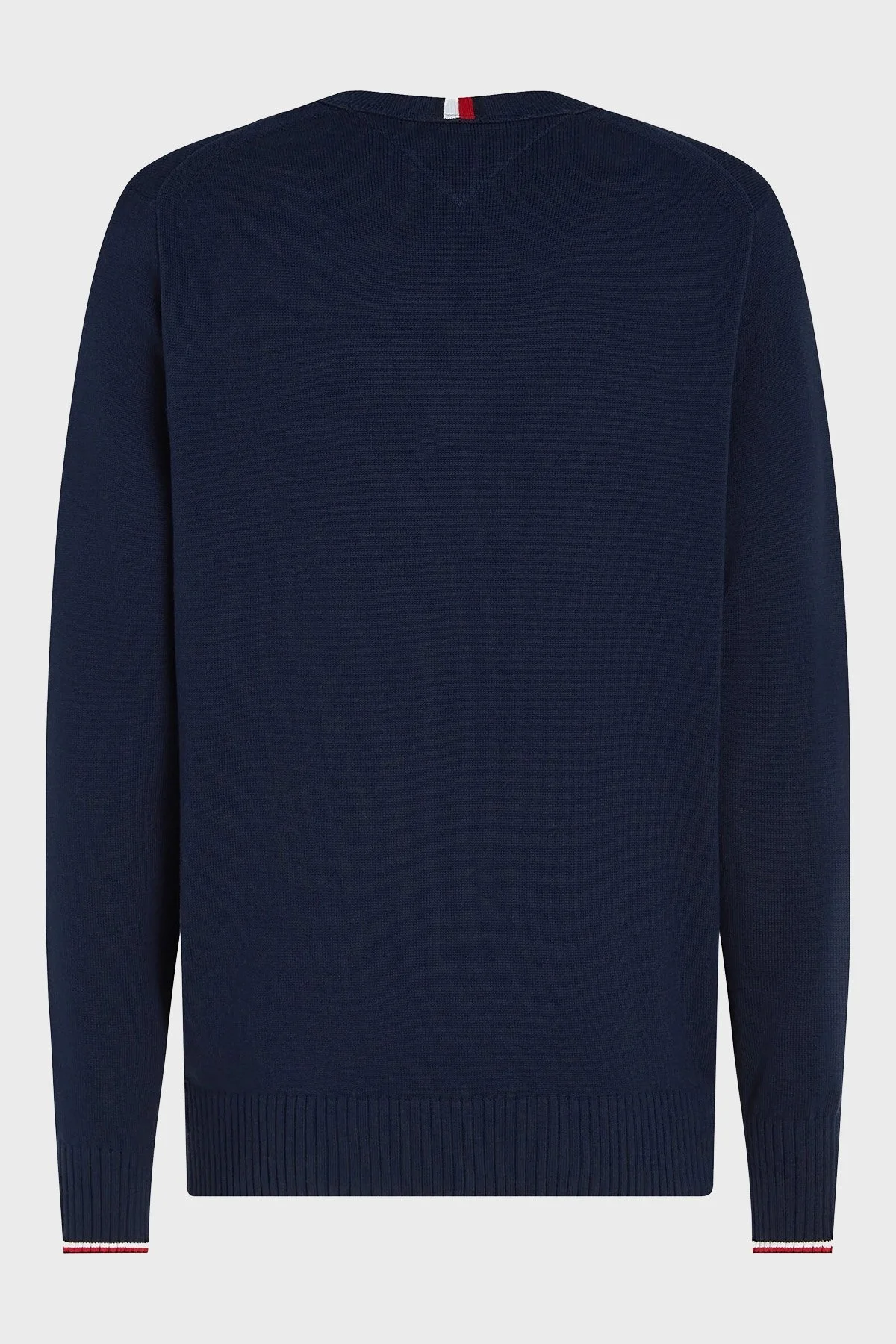 Tommy Hilfiger Logolu Organik Pamuklu Bisiklet Yaka Regular Fit Erkek Kazak MW0MW33108 DW5 LACİVERT - 2