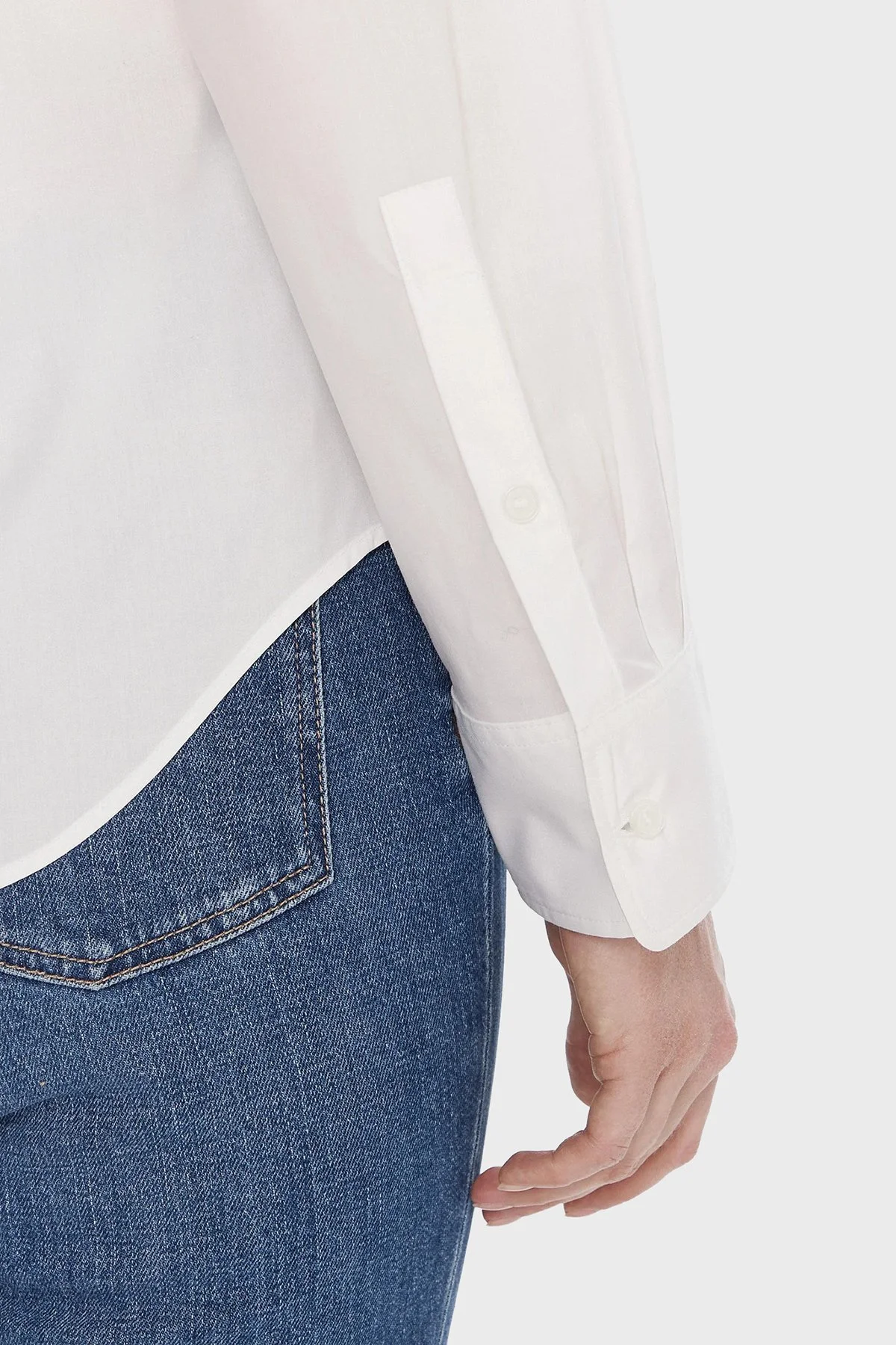 Tommy Hilfiger Logolu Pamuk Karışımlı Regular Fit Uzun Kollu Bayan Gömlek WW0WW47169 YCF BEYAZ - 4