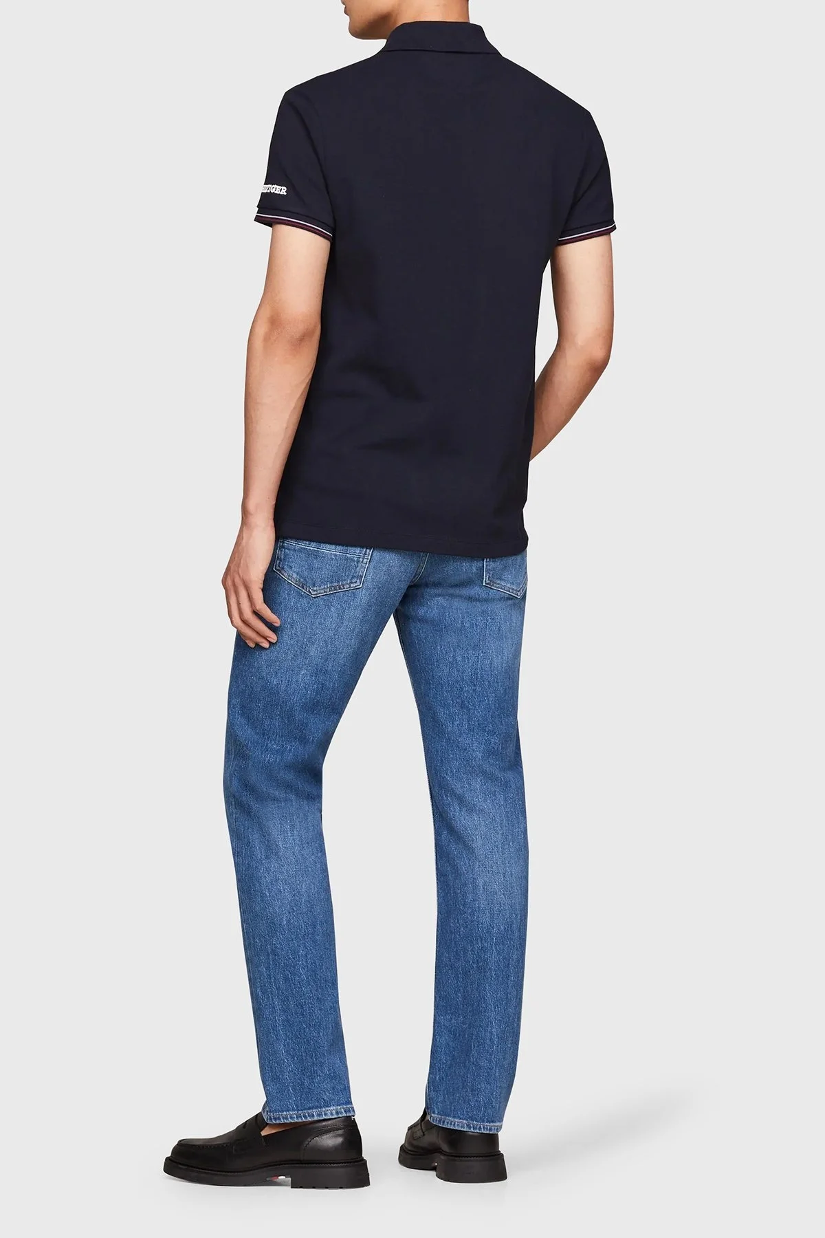 Tommy Hilfiger Logolu Pamuklu Erkek Polo Yaka T Shirt MW0MW35619 DW5 LACİVERT - 2