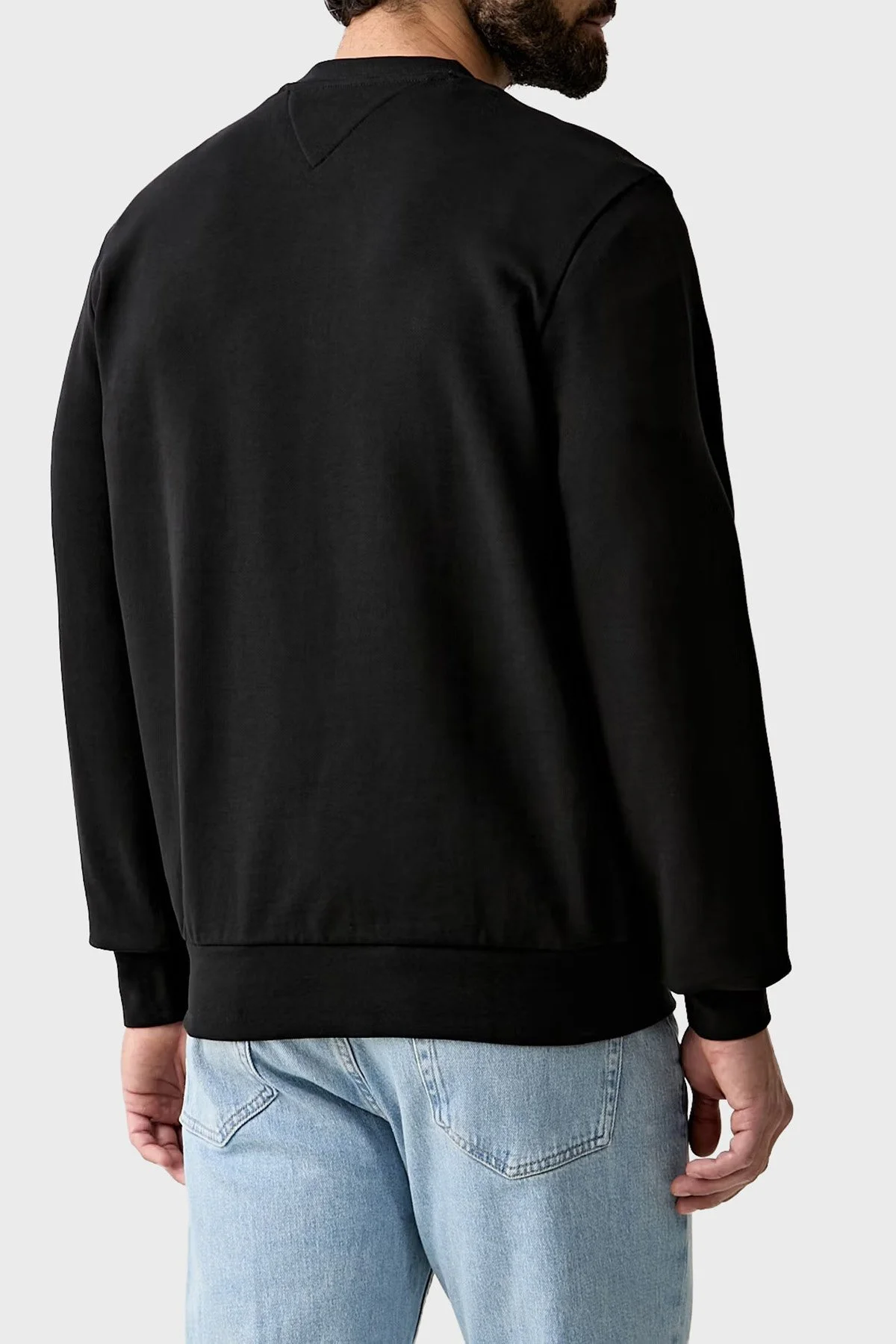 Tommy Hilfiger Logolu Pamuklu Regular Fit Bisiklet Yaka Erkek Sweat MW0MW43218 BDS Siyah - 3