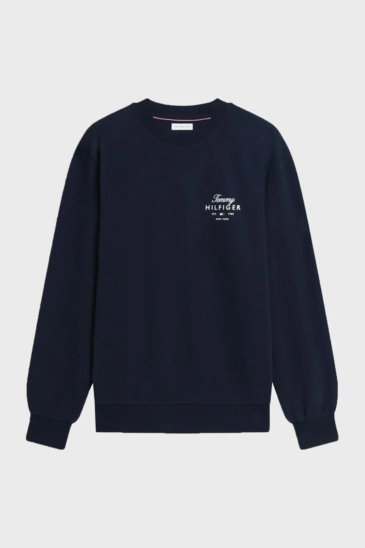 Tommy Hilfiger Logolu Pamuklu Regular Fit Bisiklet Yaka Erkek Sweat MW0MW43218 DW5 Lacivert - 5