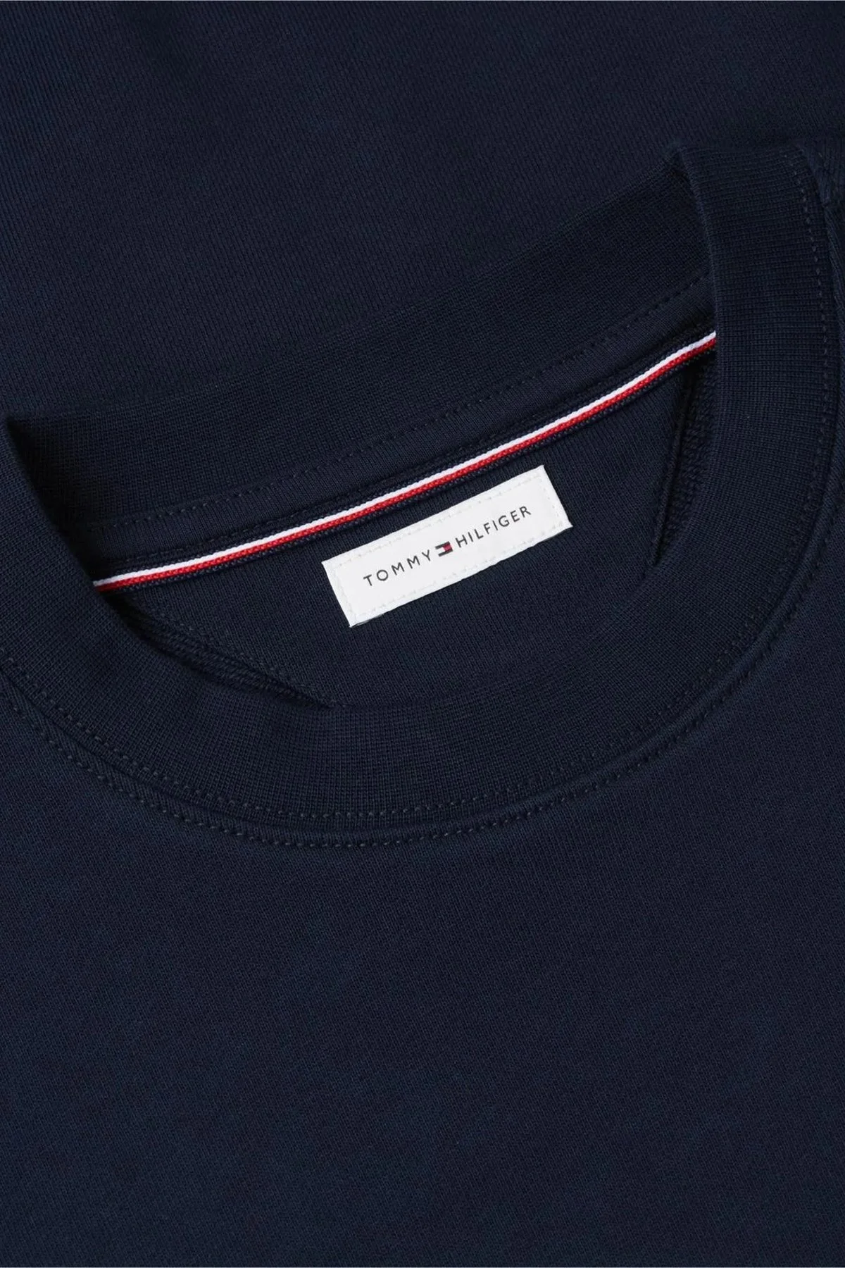 Tommy Hilfiger Logolu Pamuklu Regular Fit Bisiklet Yaka Erkek Sweat MW0MW43218 DW5 Lacivert - 6