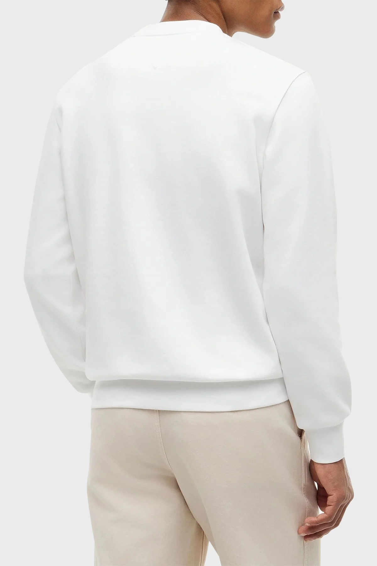 Tommy Hilfiger Logolu Pamuklu Regular Fit Bisiklet Yaka Erkek Sweat MW0MW43218 YBR Beyaz - 3