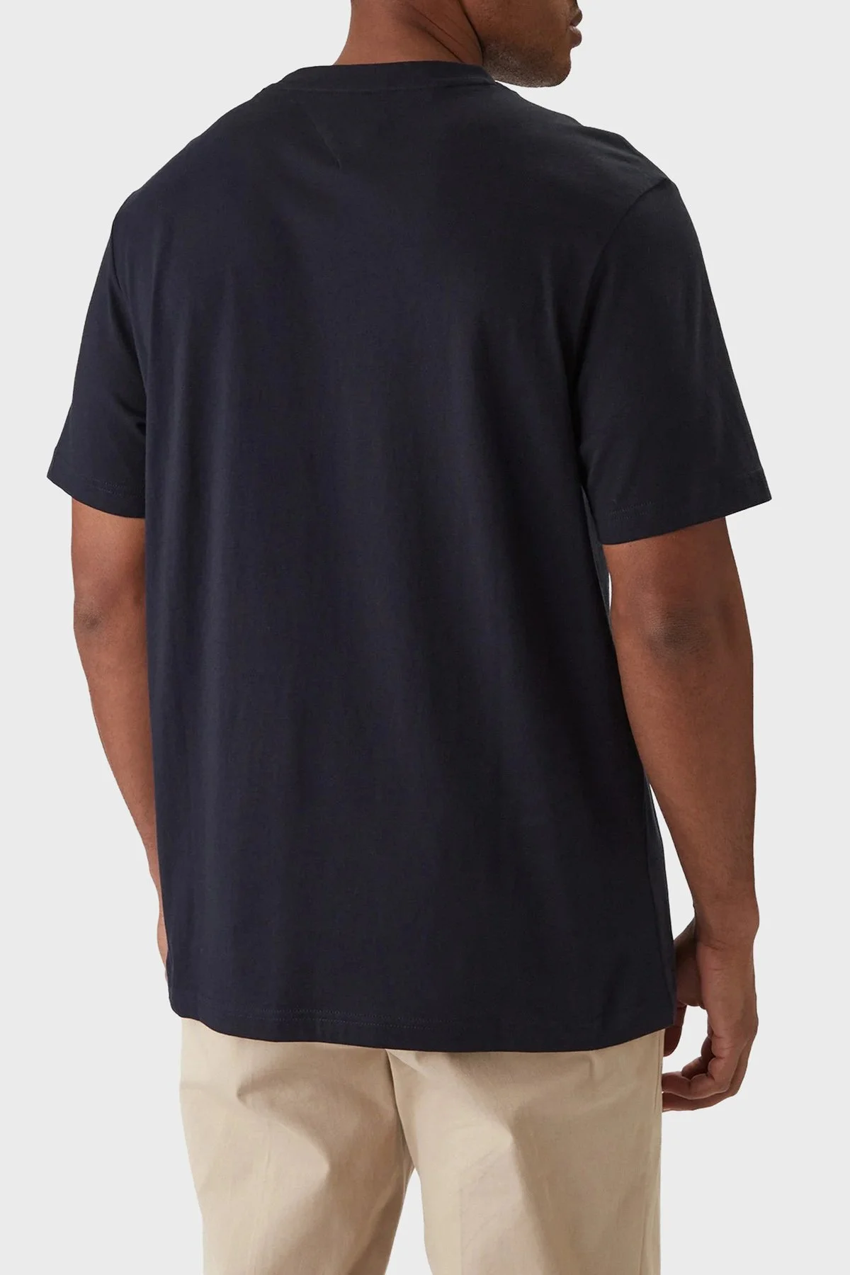 Tommy Hilfiger Logolu Pamuklu Regular Fit Bisiklet Yaka Erkek T Shirt MW0MW41456 DW5 Lacivert - 3