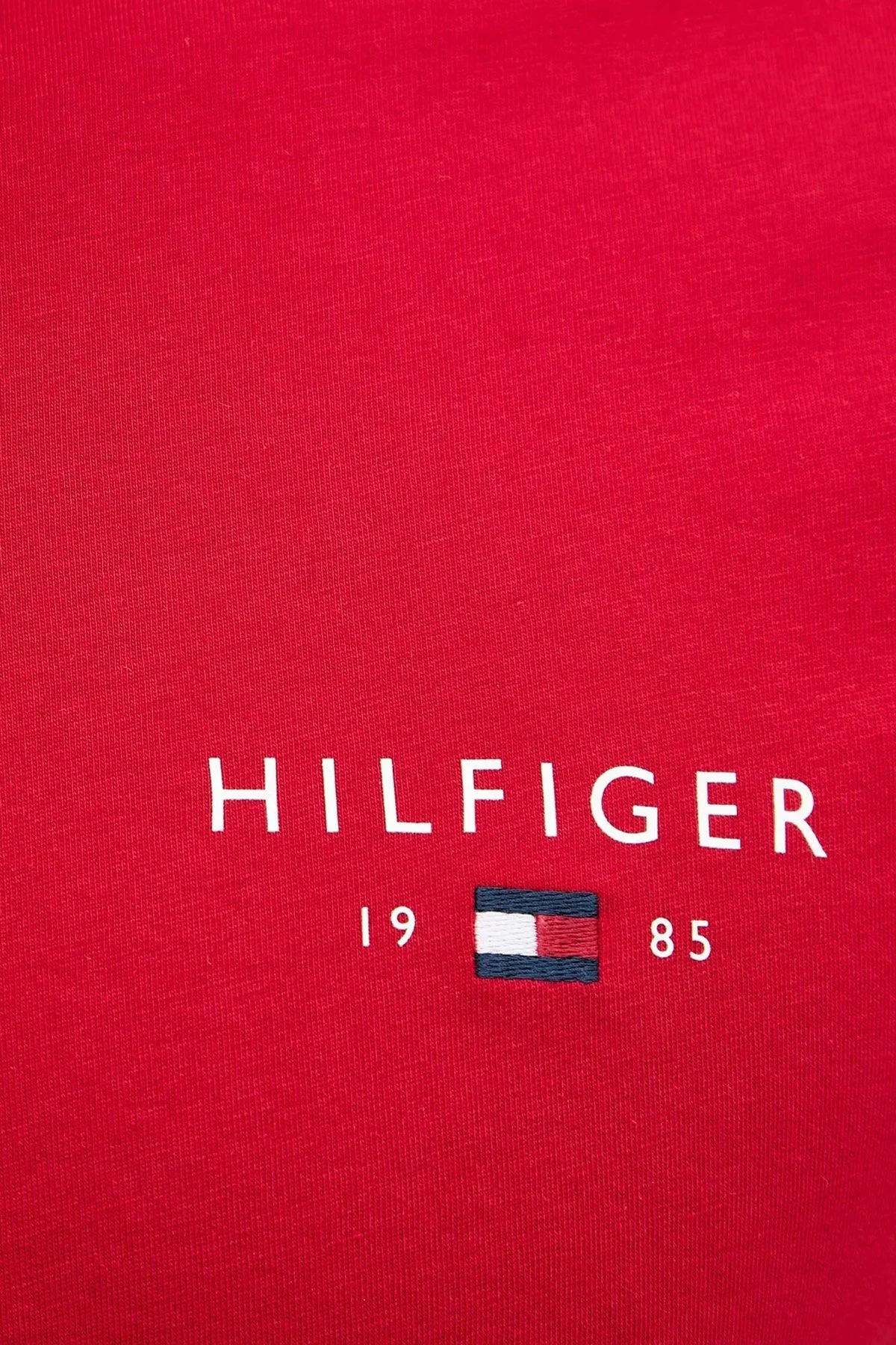 Tommy Hilfiger Logolu Pamuklu Regular Fit Bisiklet Yaka Erkek T Shirt MW0MW41456 XLD KIRMIZI - 5