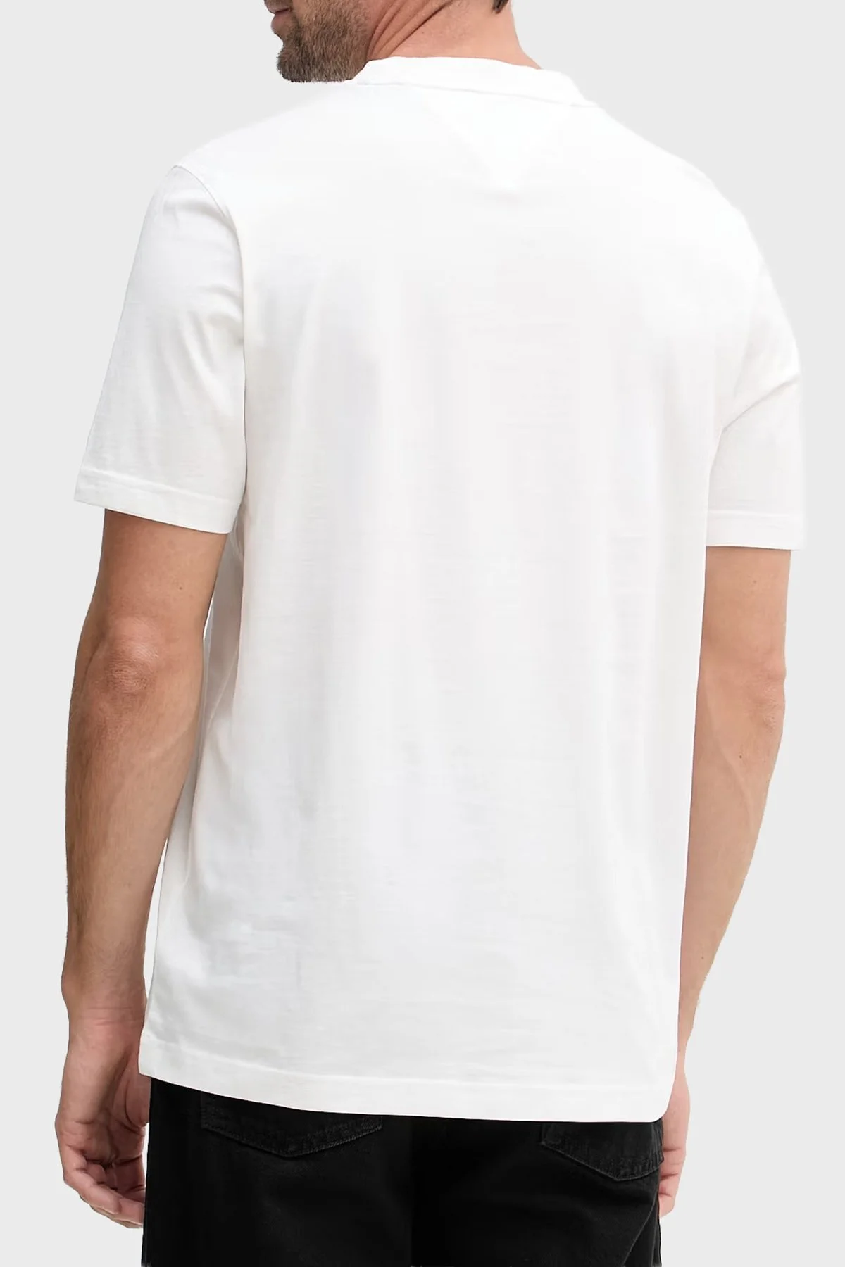 Tommy Hilfiger Logolu Pamuklu Regular Fit Bisiklet Yaka Erkek T Shirt MW0MW43066 YBL BEYAZ - 2